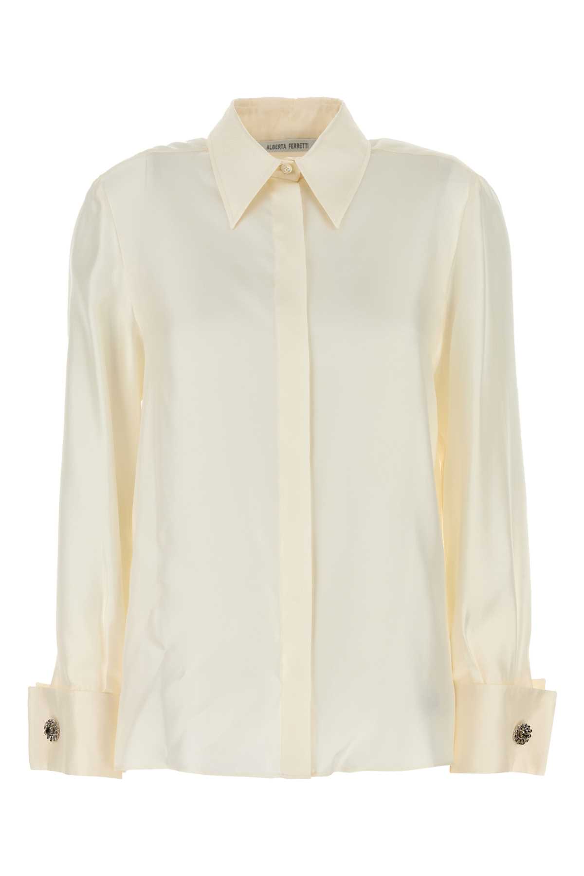 Shop Alberta Ferretti Ivory Silk Shirt In Avorio