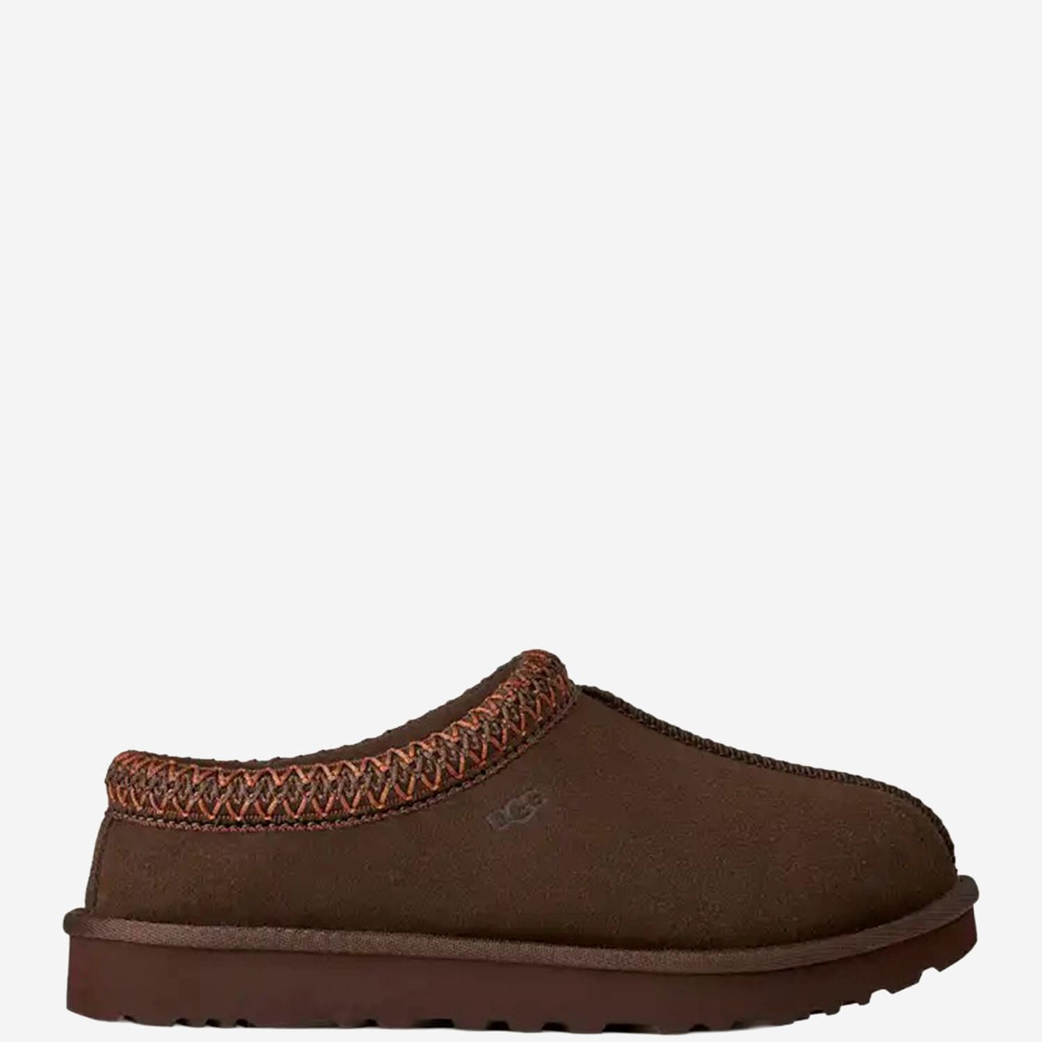 Ugg Tasman Burnt Cedar Sheepskin Embroidery Trim Mules In Brown