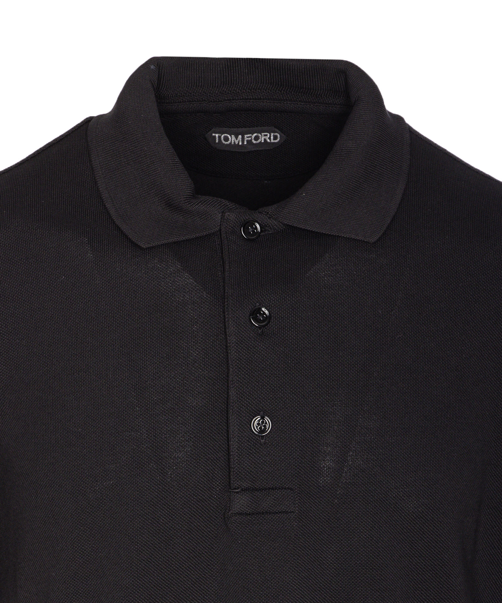 Tom Ford Slim-fit Lyocell And Cotton-blend Piqué Polo Shirt In Black