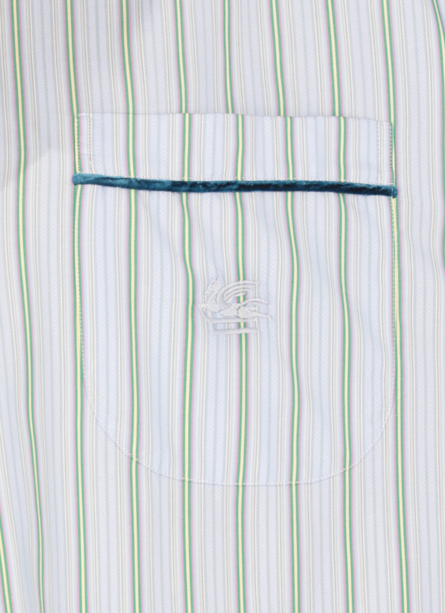 Shop Etro Cotton Shirt In Light Blue