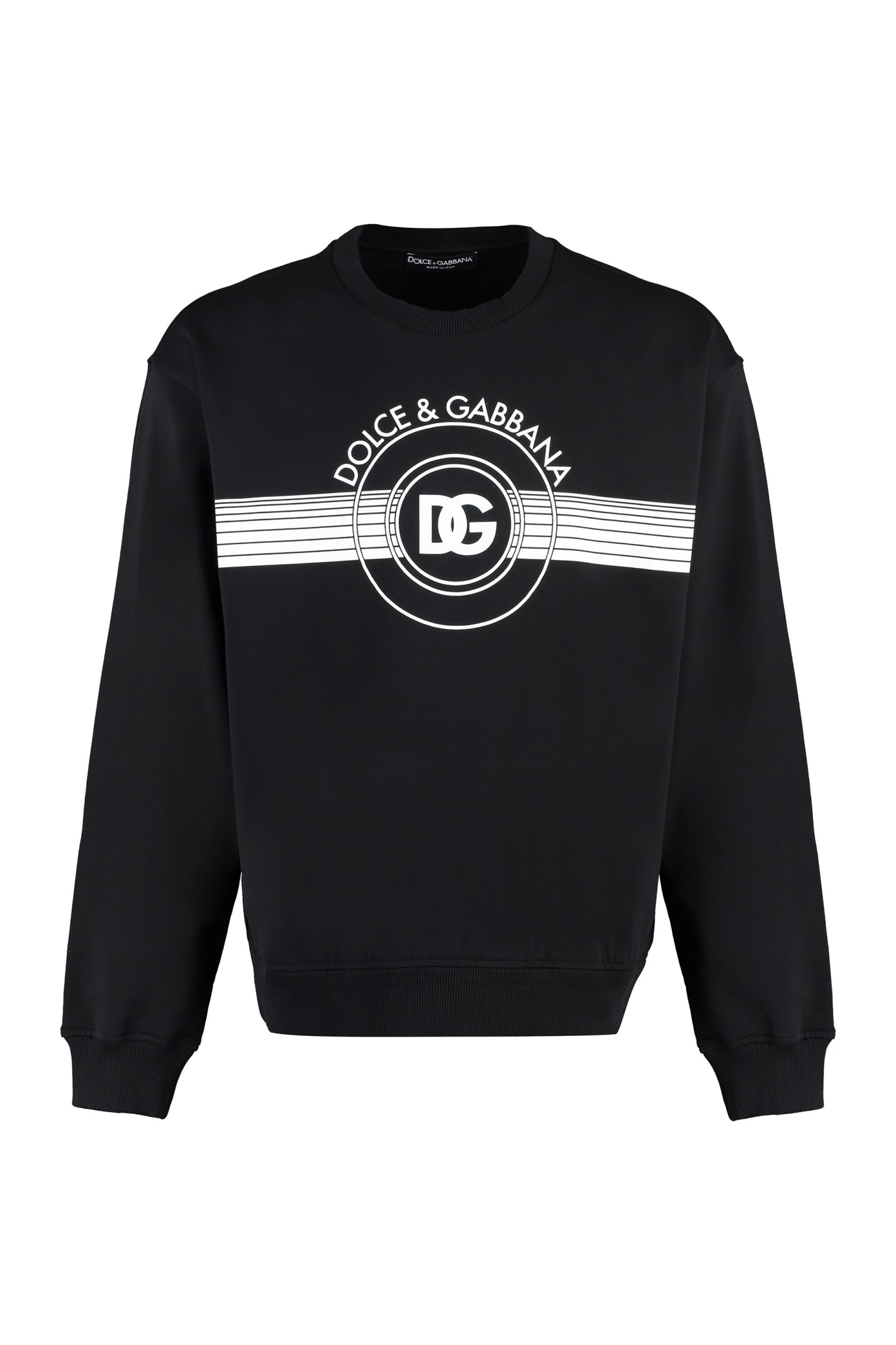Dolce & Gabbana Cotton Crew-neck Sweatshirt In Black