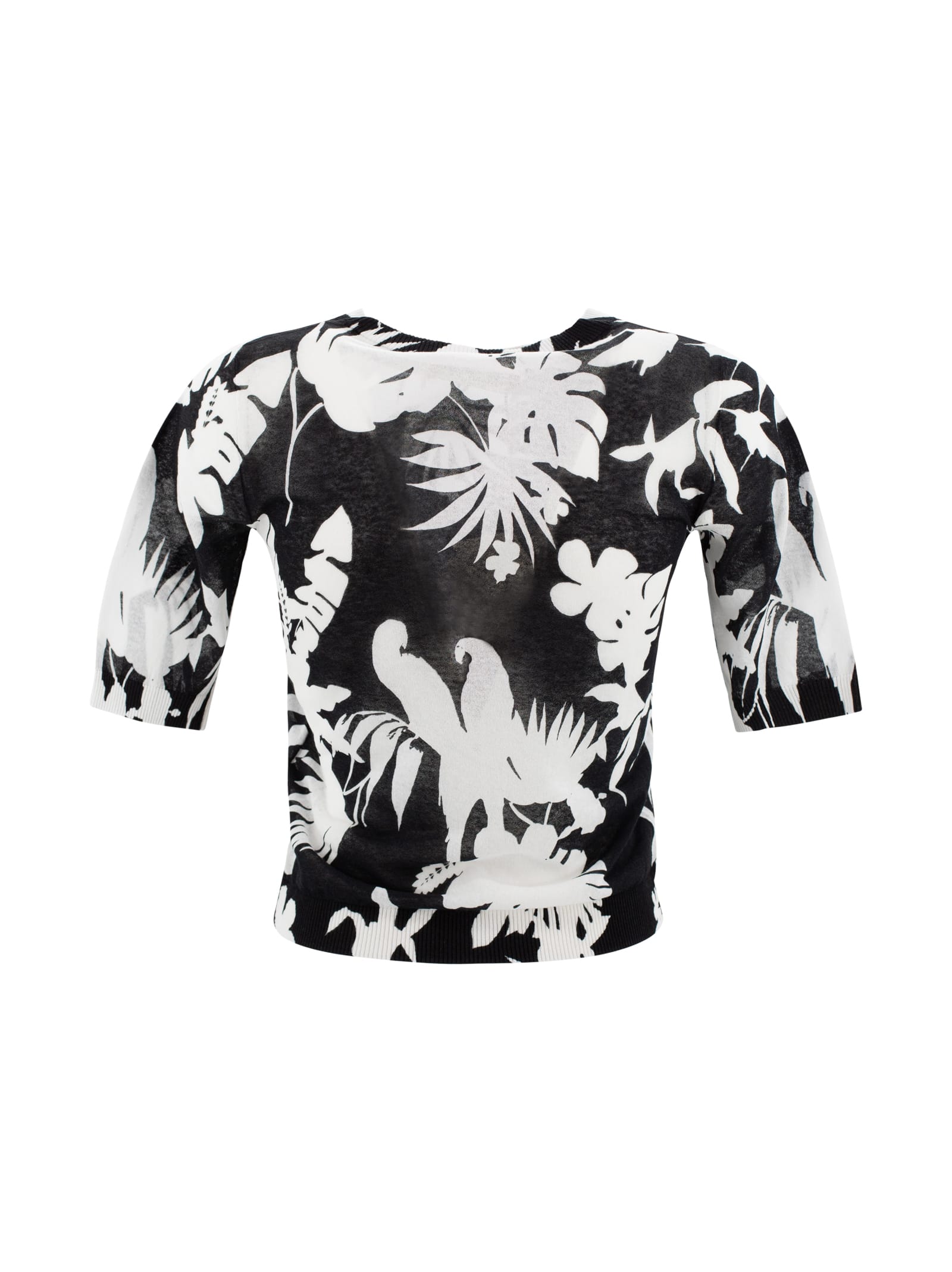 Max Mara Jersey With Print In Black
