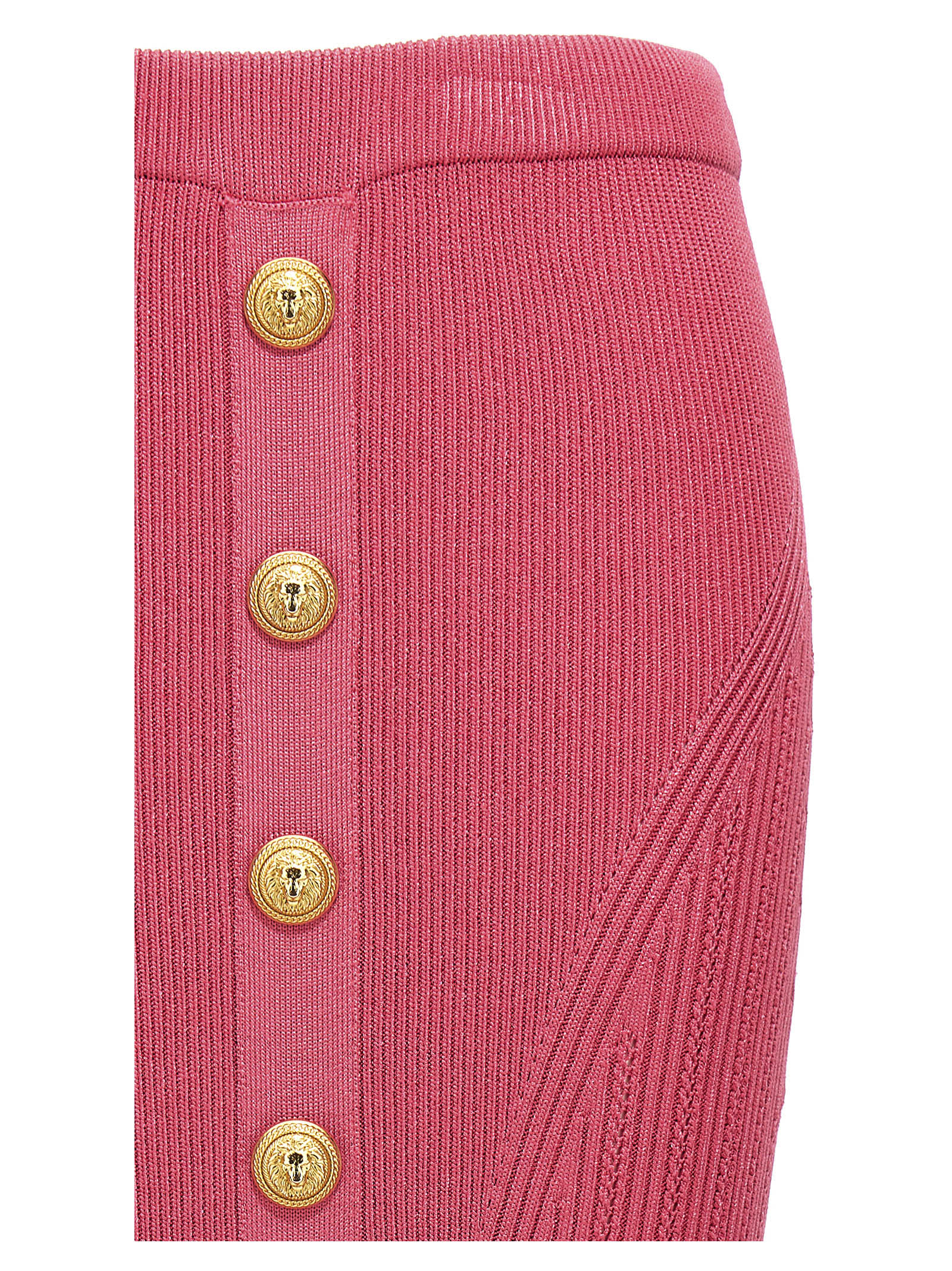 Shop Balmain Gold Button Skirt