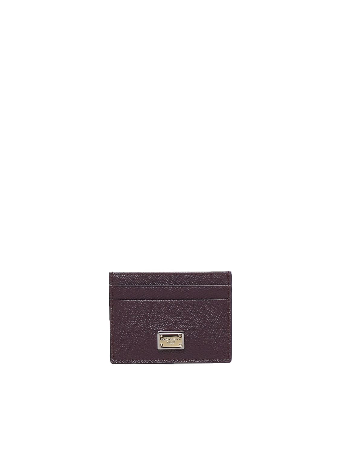 Shop Dolce & Gabbana Card Holder With Logo Plaque In Mosto