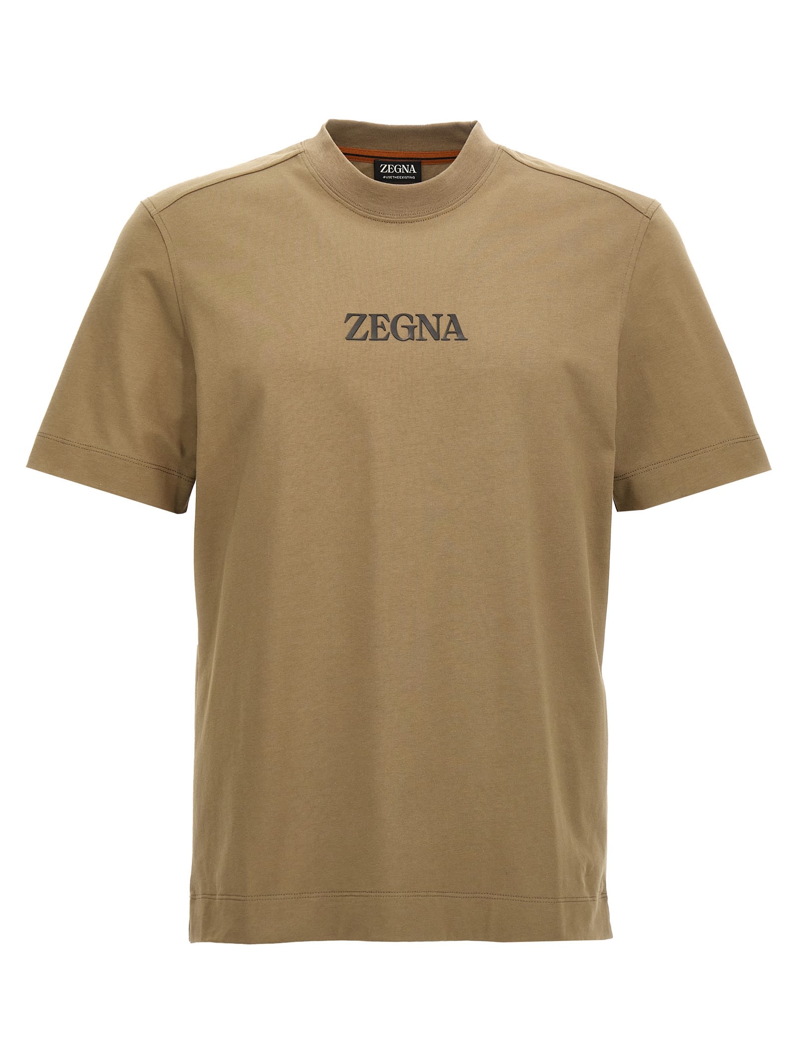 Shop Zegna Logo Print T-shirt In Green