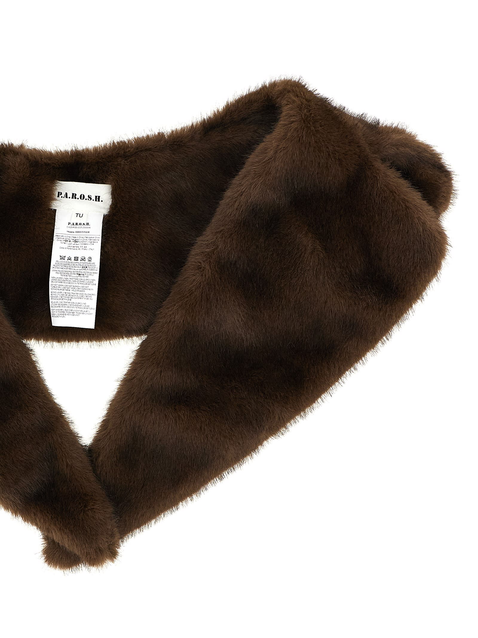 P.a.r.o.s.h P. A.r. O.s. H. Eco Fur Neck In Brown