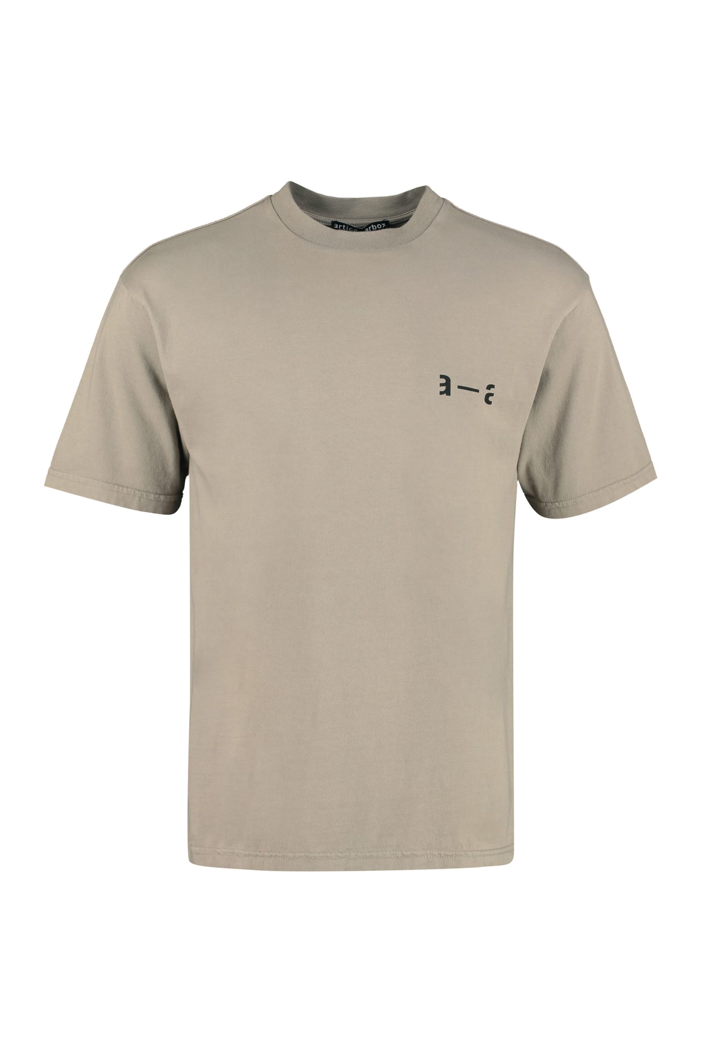 Artica Arbox Logo Print Cotton T-shirt In Taupe