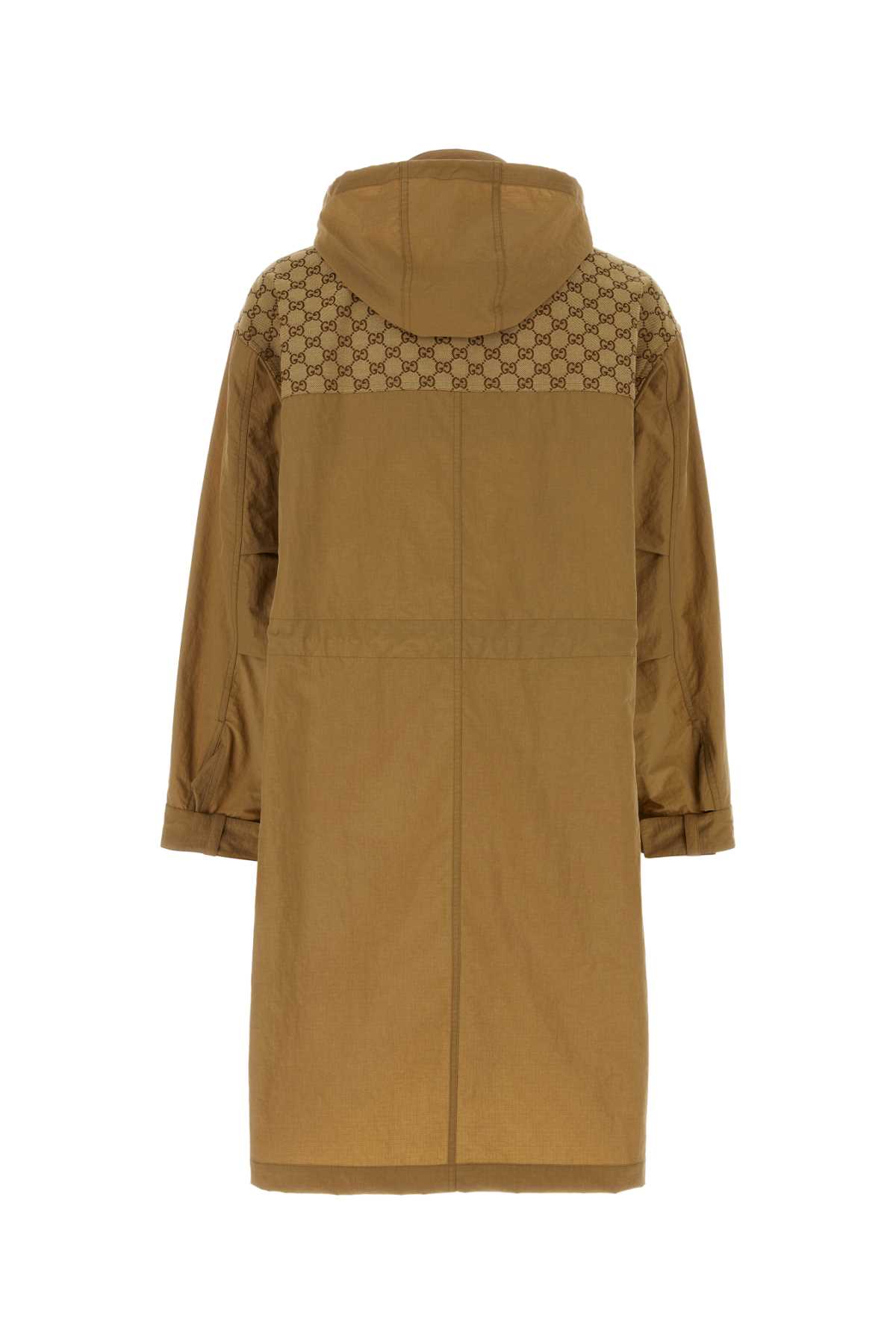 Shop Gucci Biscuit Nylon Jacket In Camel