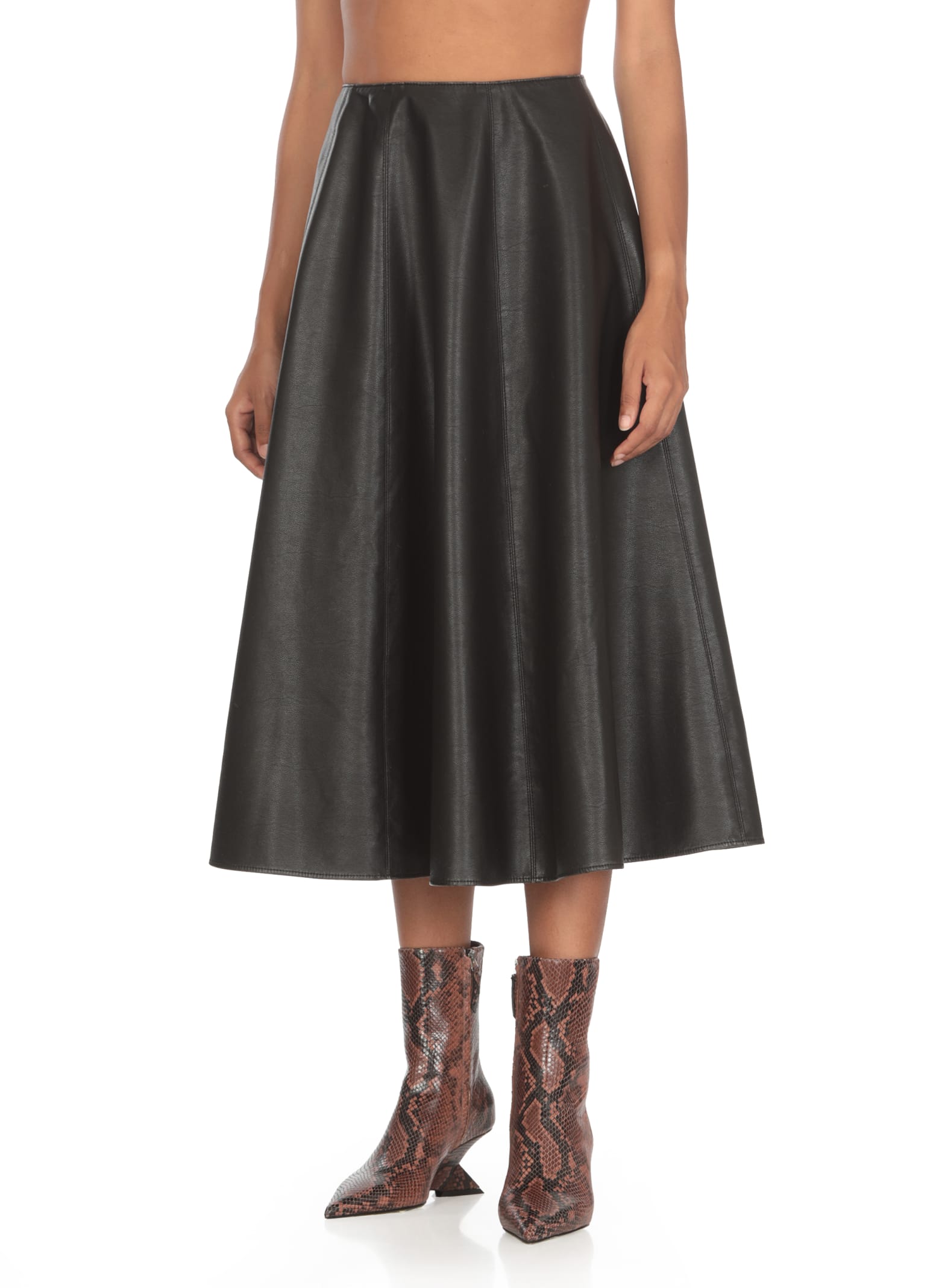 Shop Msgm Viscose Skirt In Black