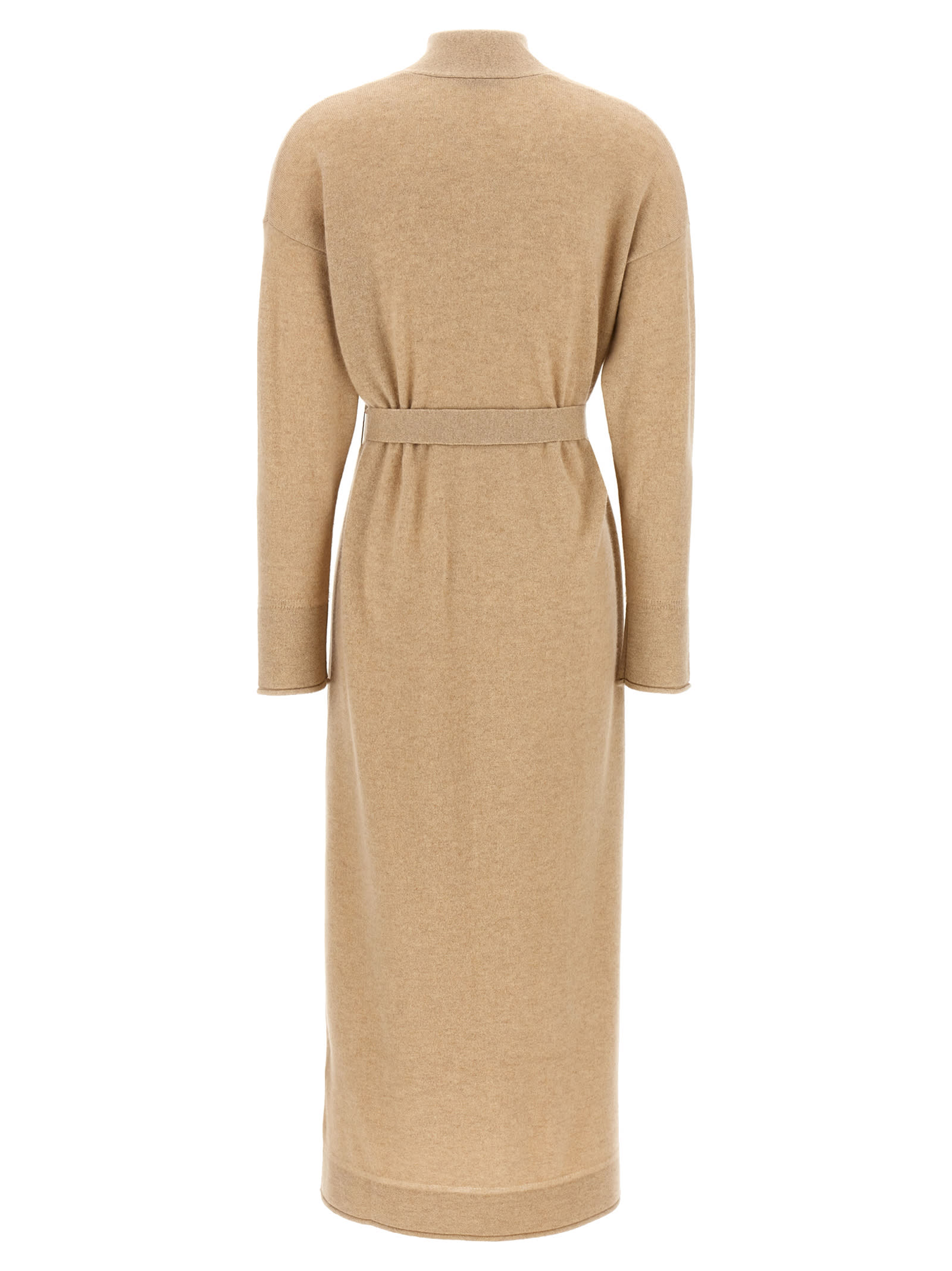 Max Mara Waist Belt Long Length Cardigan Sleeves In White