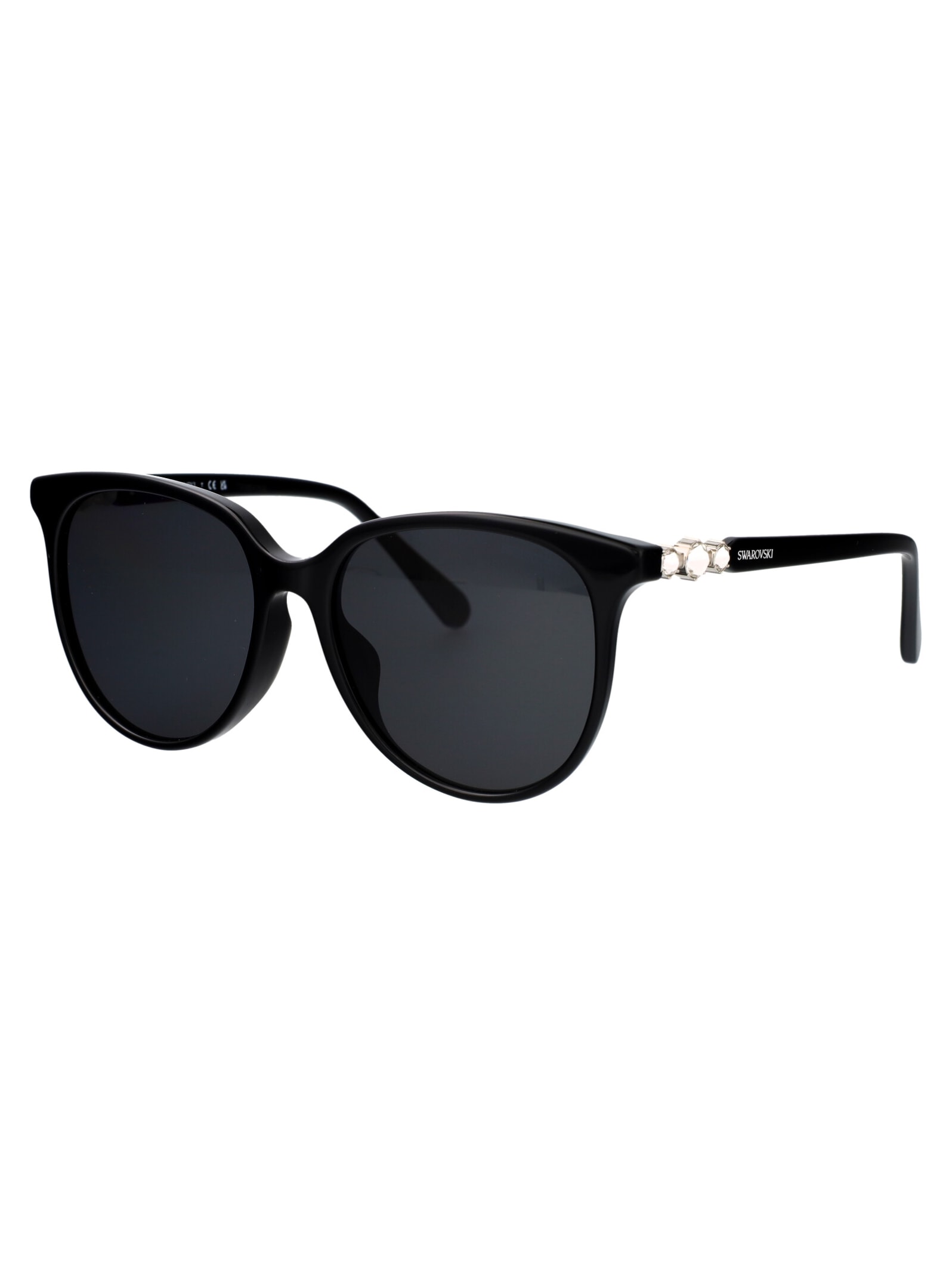 Shop Swarovski 0sk6023d Sunglasses In 100187 Black