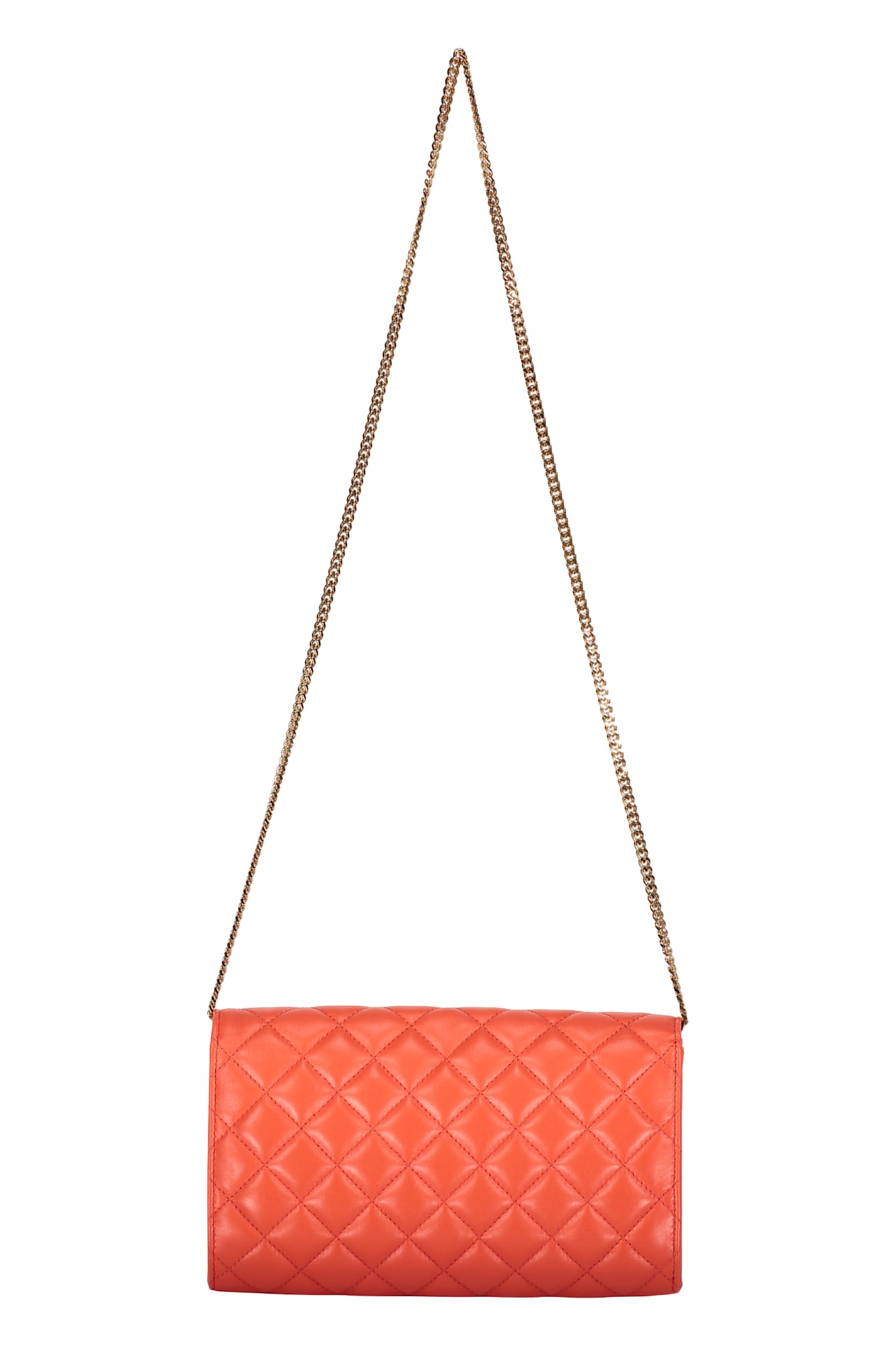 Versace Leather Crossbody Bag In Orange