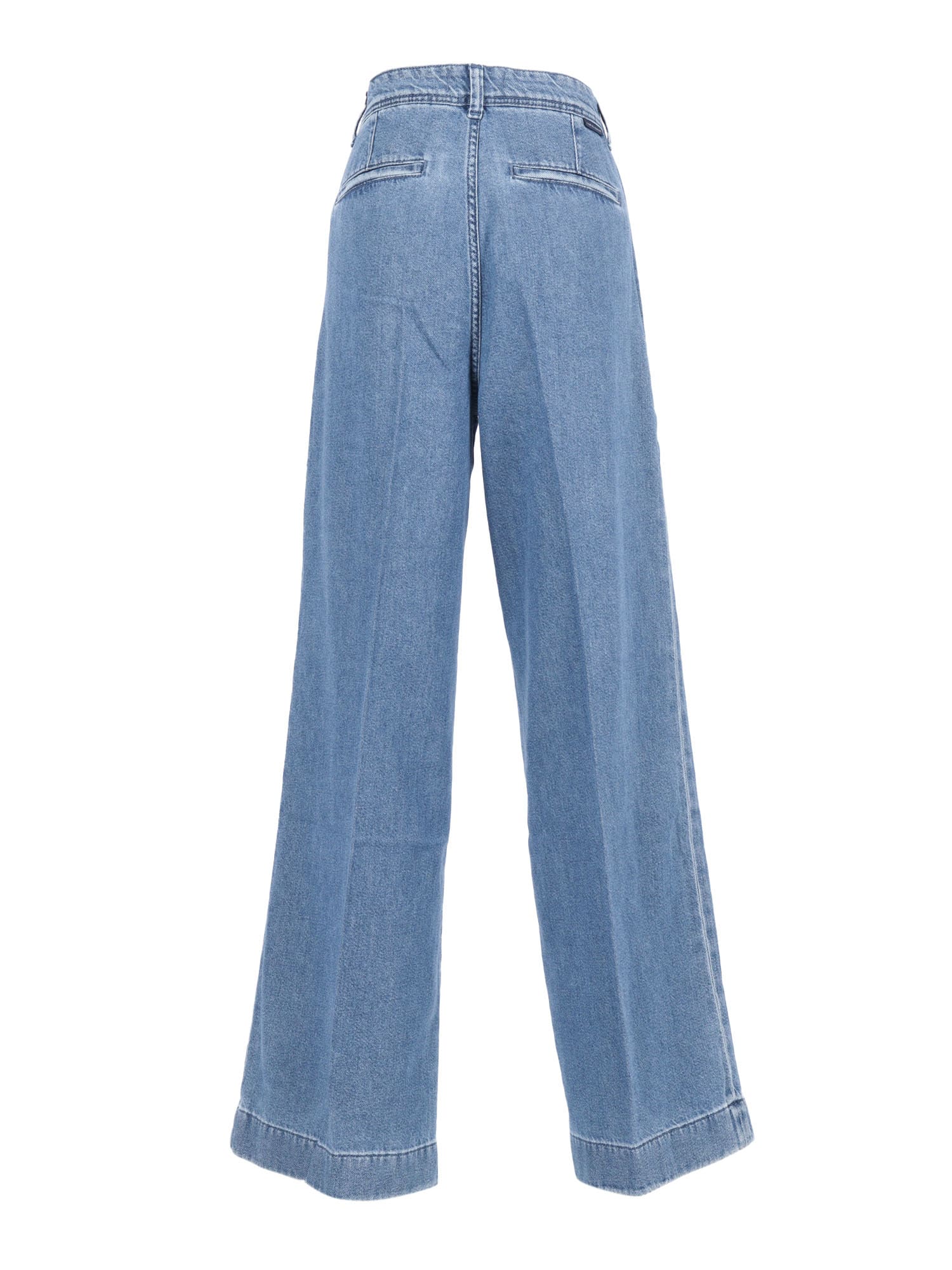 7 For All Mankind Pleated Trouser Hilo In Blue