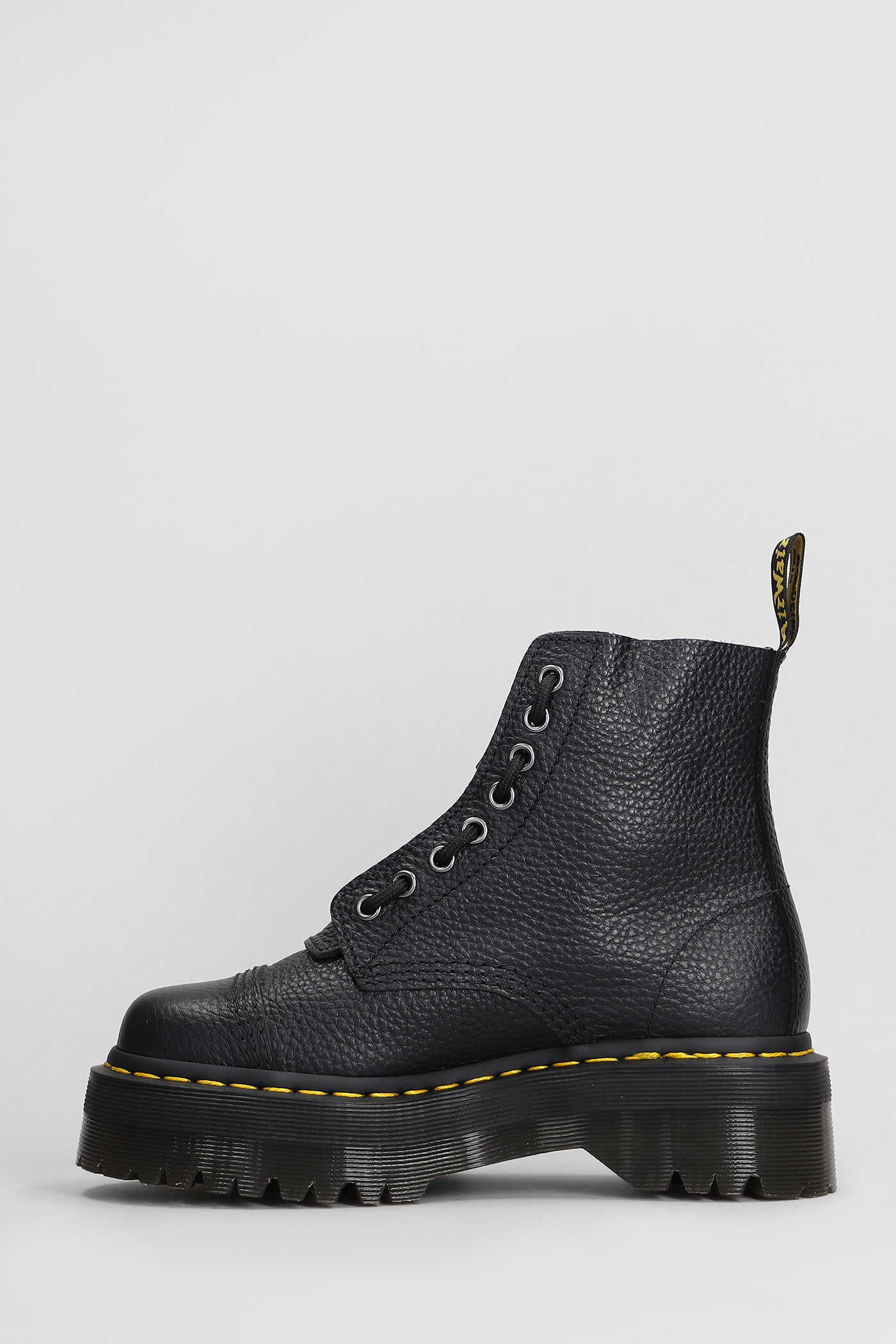 Shop Dr. Martens' Sinclair Combat Boots In Black Leather