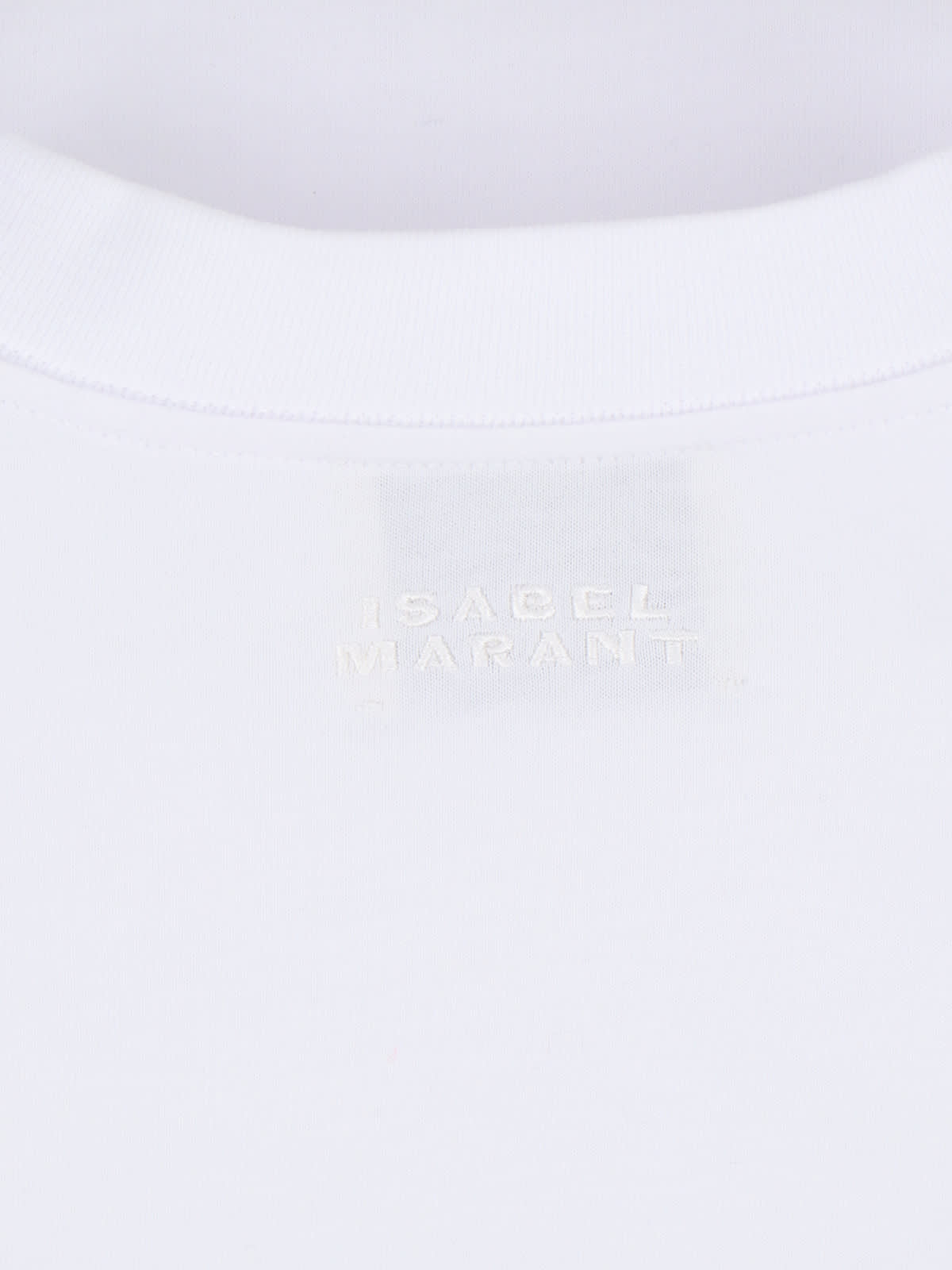 Isabel Marant Zaely Cropped Cotton Jersey T-shirt In White