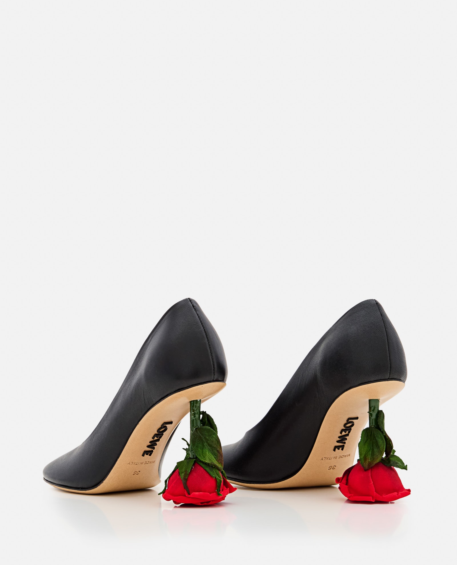 Shop Loewe 90mm Decollete Toy Rose In Black