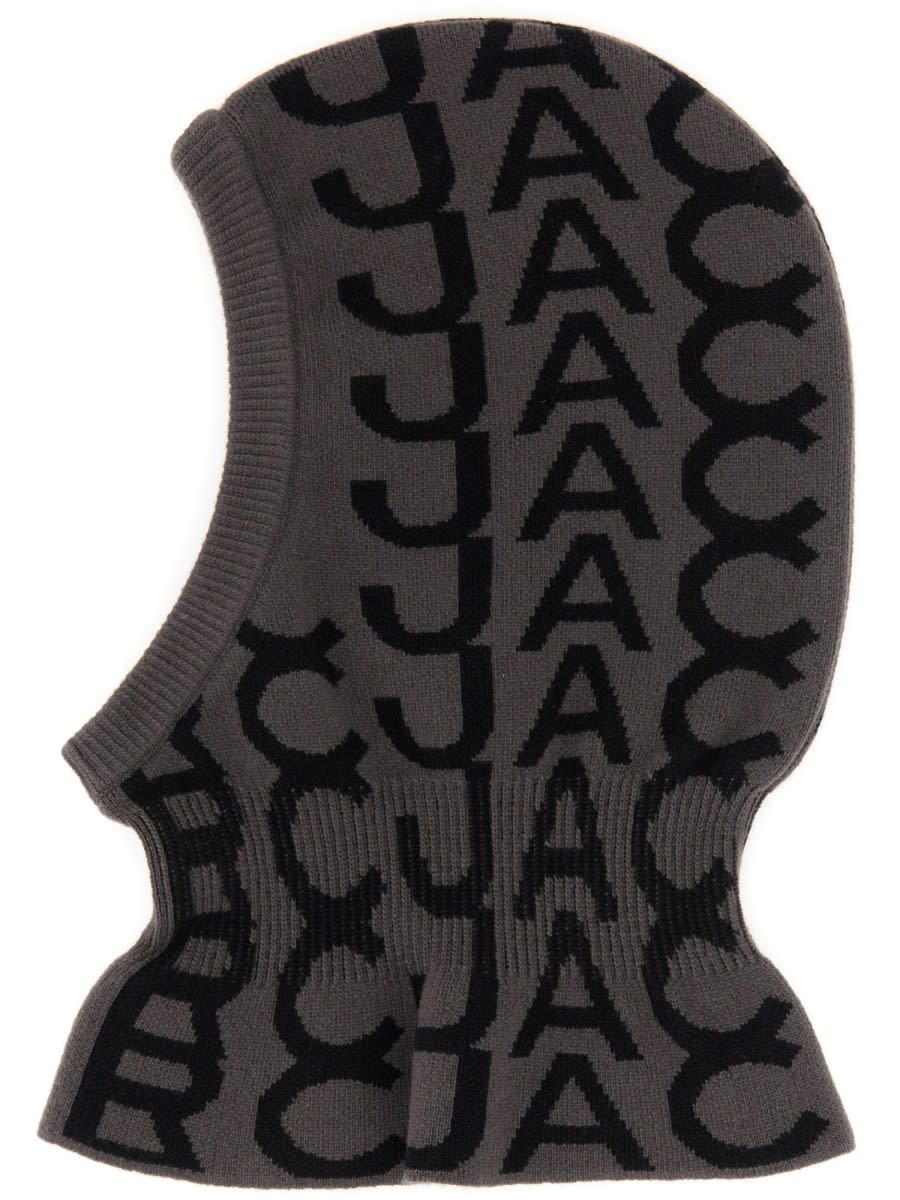 Marc Jacobs Monogram Knitted Hat Graphic Pattern In Charcoal