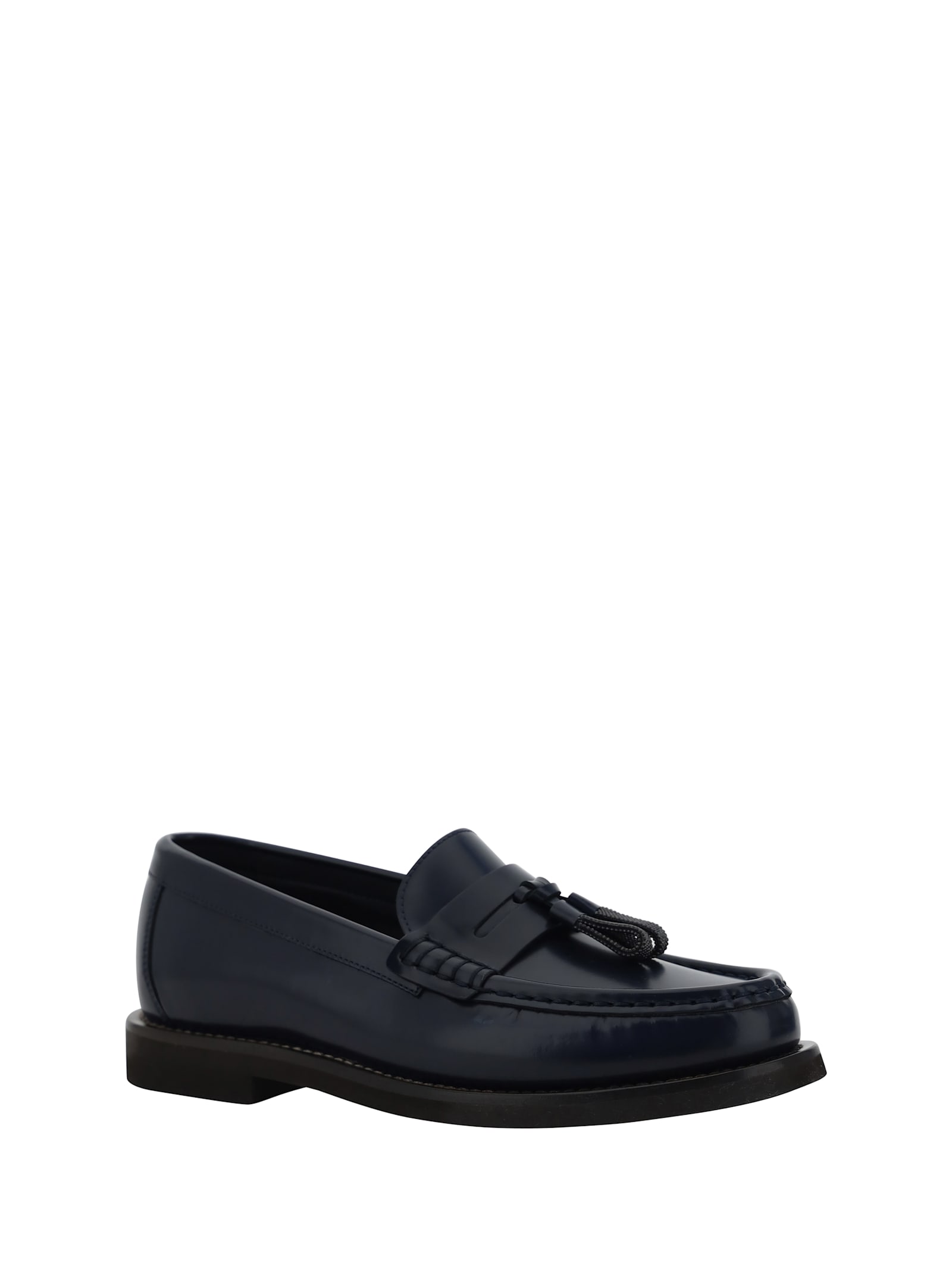 Shop Brunello Cucinelli Loafers In Night Sky