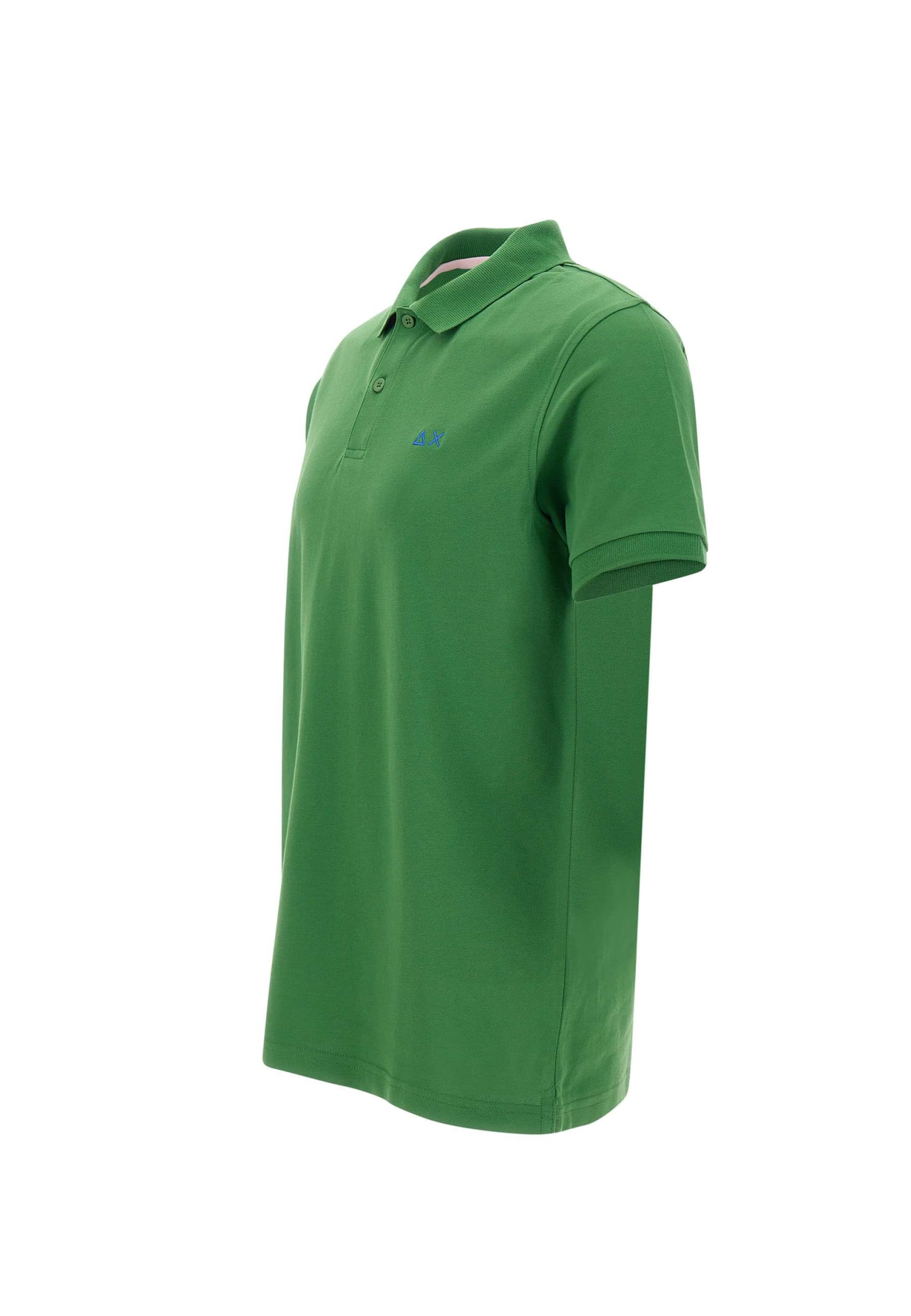 Shop Sun 68 Solid Piquet Cotton Polo Shirt In Green