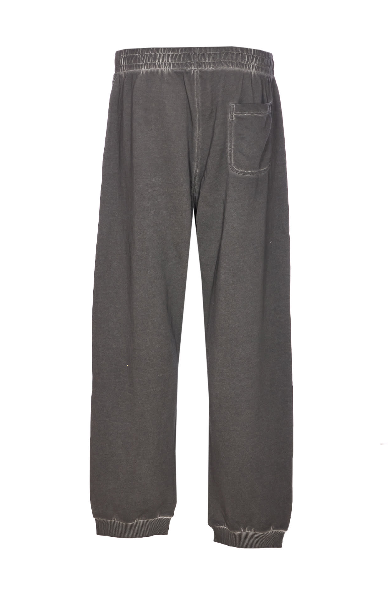Diesel Trousers With Printed Lateral Pockets And Elasticized Waist In Gray