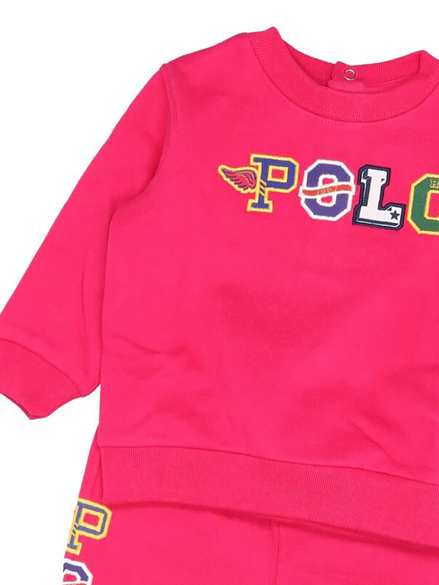 Polo Ralph Lauren Crewneck Sweatshirt+pants In Fuchsia