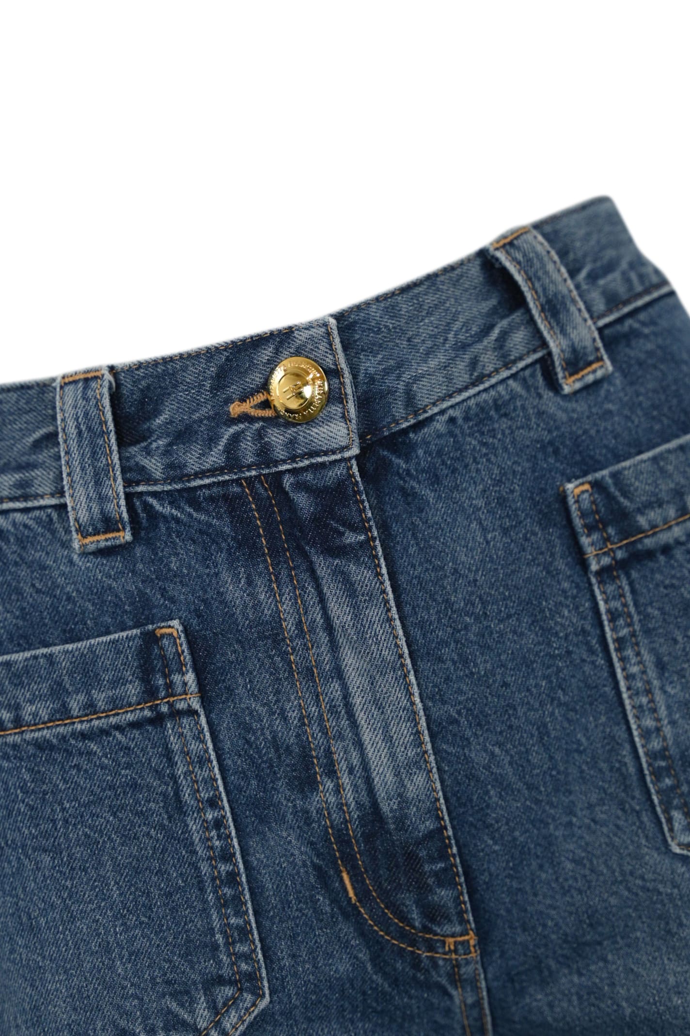 Elisabetta Franchi Regular Palazzo Jeans In Denim Vintage