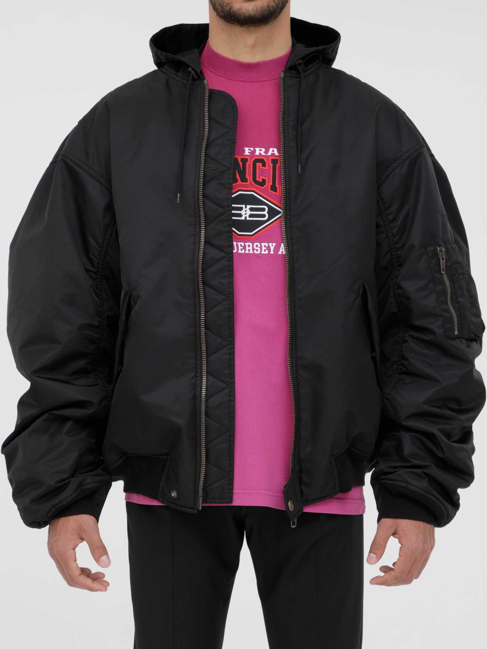 Balenciaga 3b Sports Icon Light Bomber In Black | ModeSens