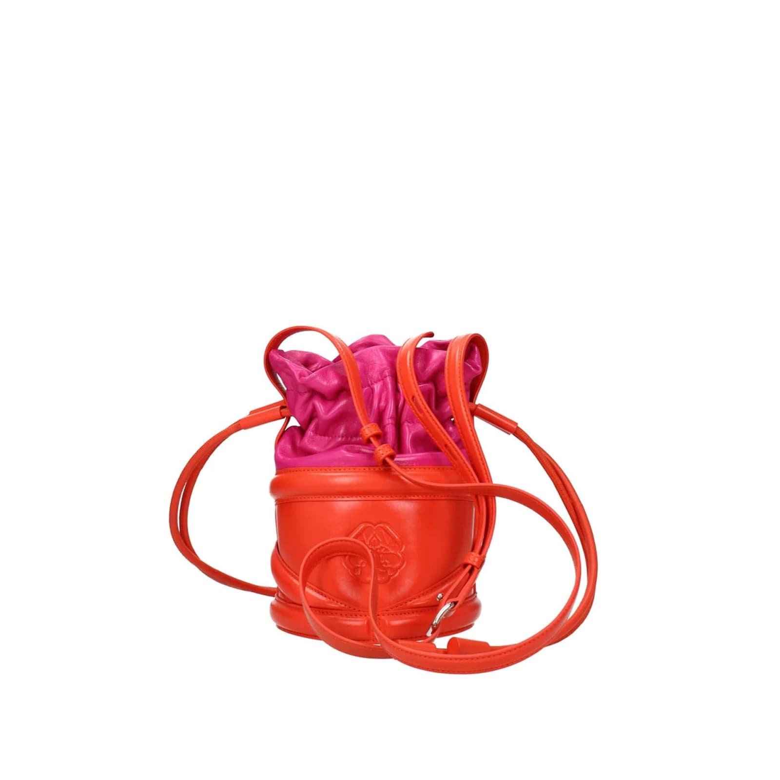 Shop Alexander Mcqueen Curved Bucket Shoulder Bag In Pink