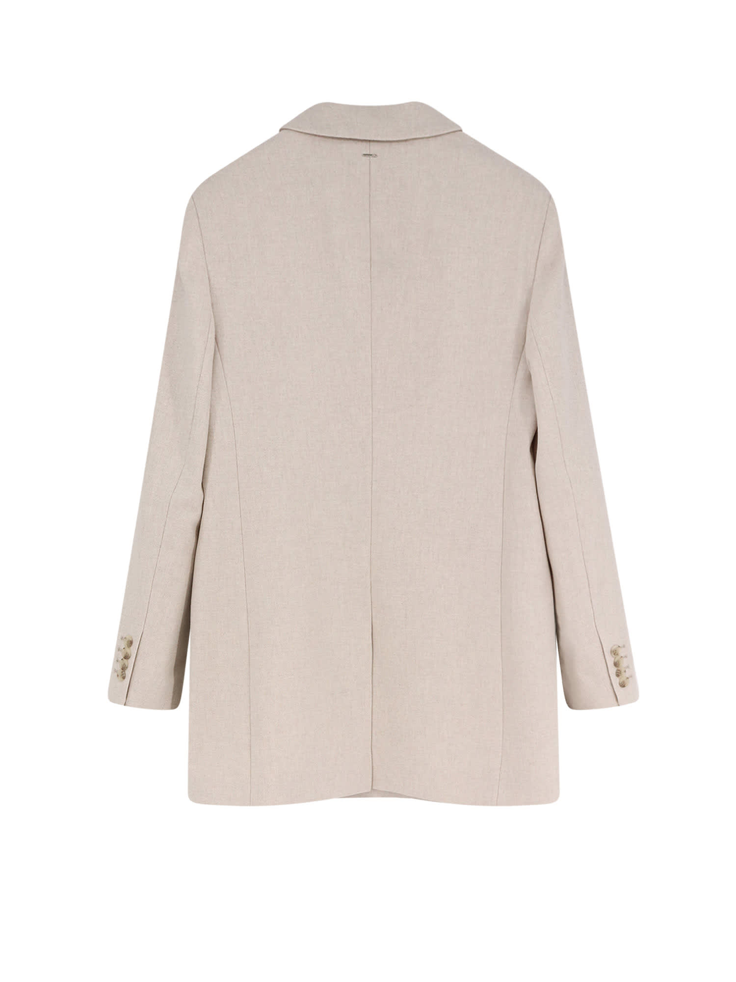 Hugo Boss Jukana Wool-blend Double-breasted Blazer In White