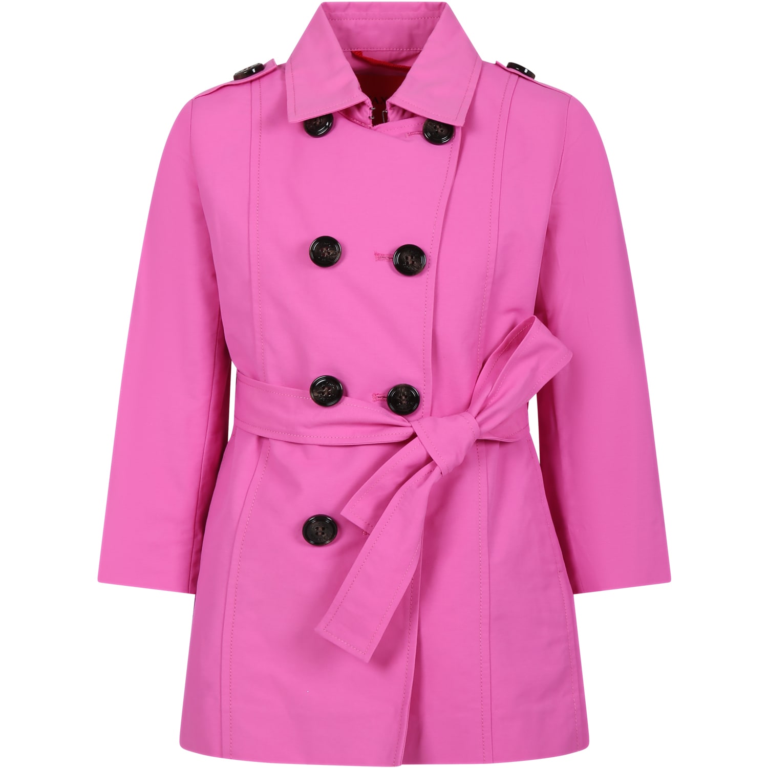 Max&amp;co. Kids' Fuchsia Trench Coat For Girl In Pink