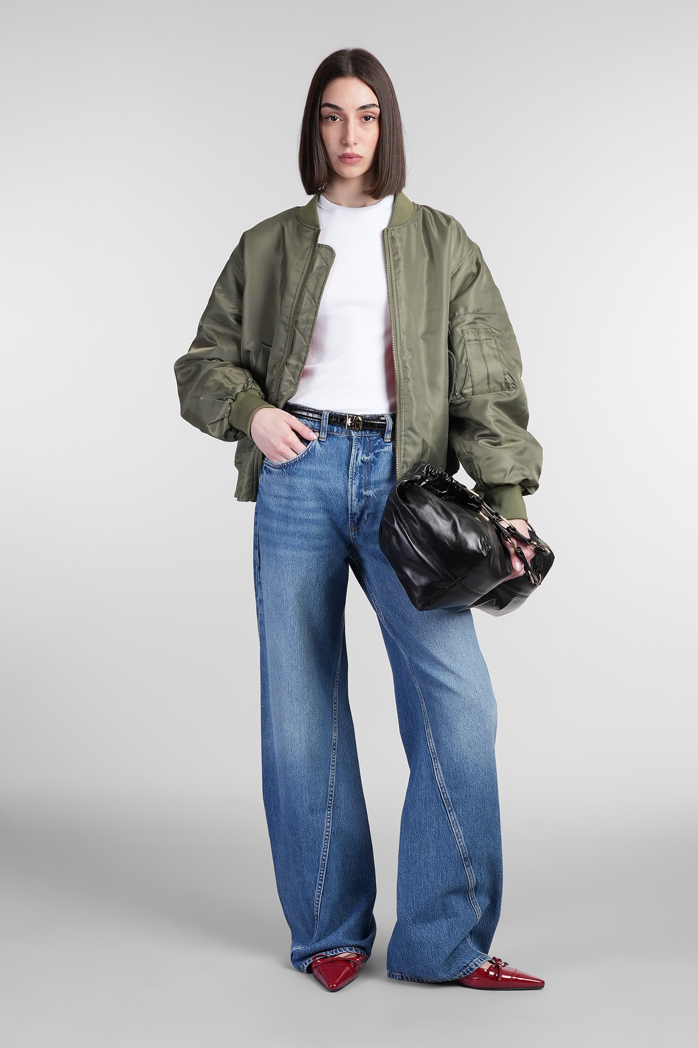 Shop Anine Bing Brie Jeans In Blue Cotton