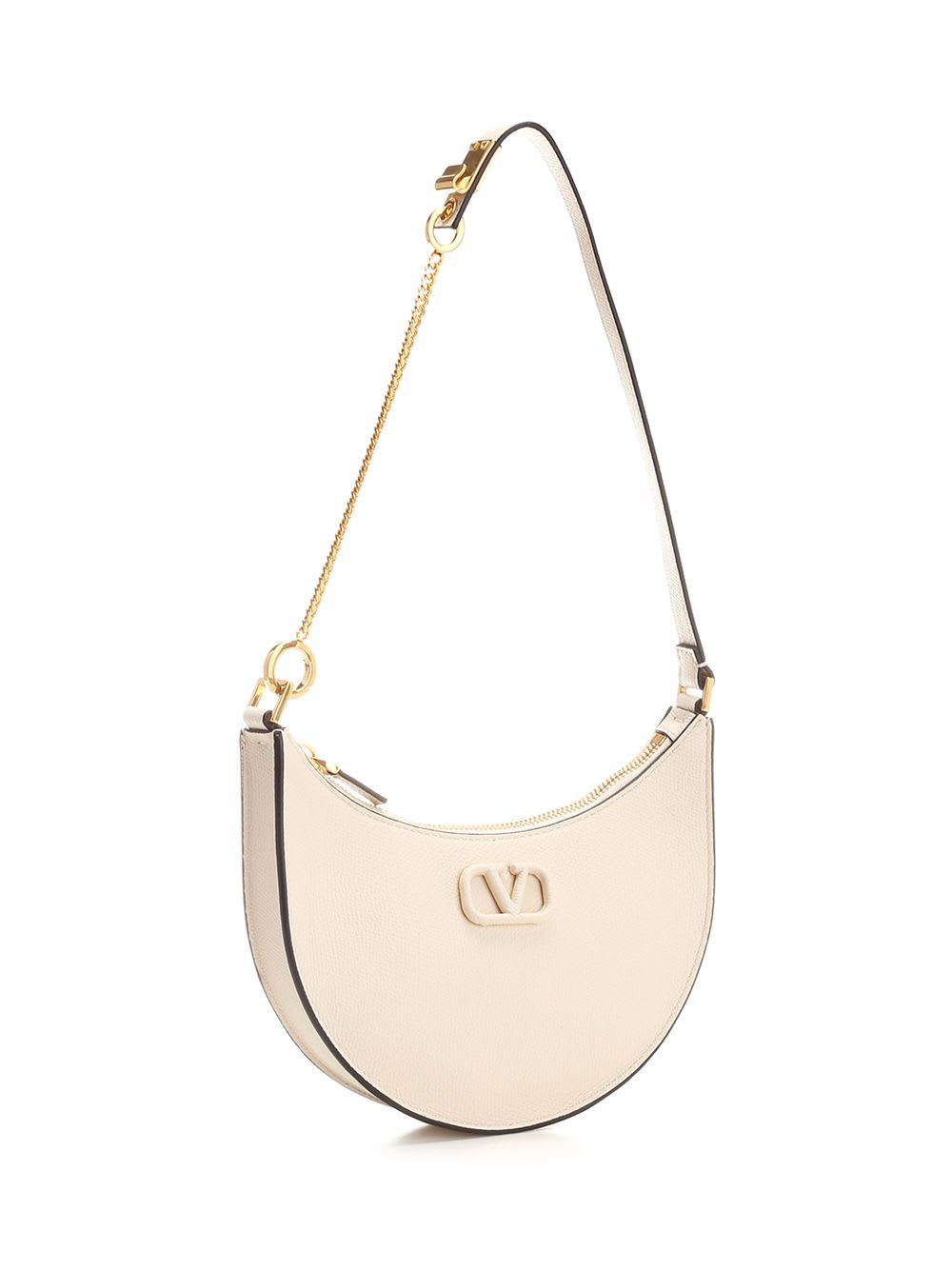 Shop Valentino V Logo Mini Hobo Bag In White