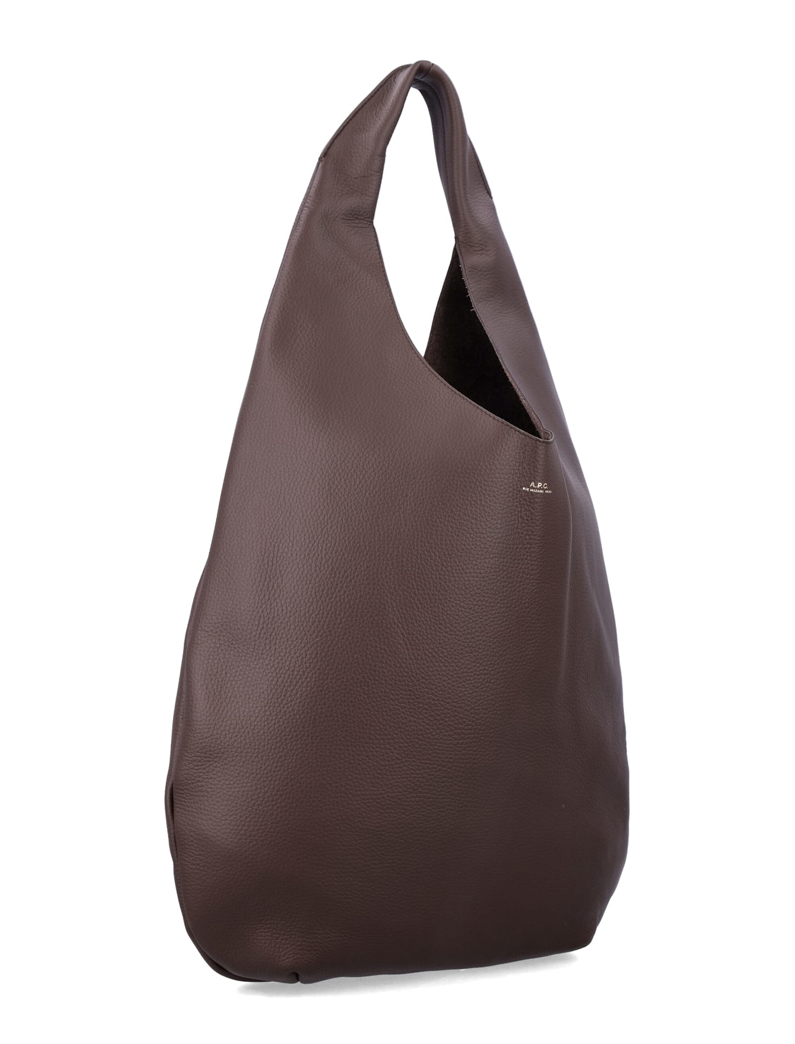 Apc A.p.c. Le Neige Shopper Bag - Leather - Brown In Purple