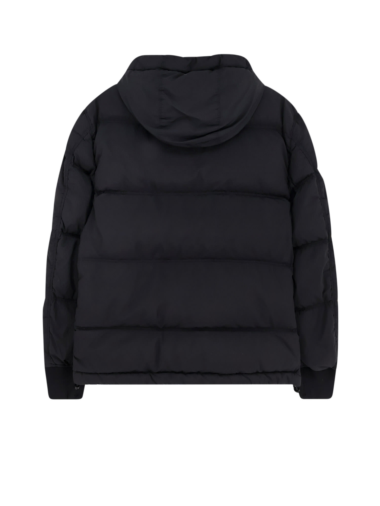 Stone Island Insulated Hooded Quilted Jacket In Black