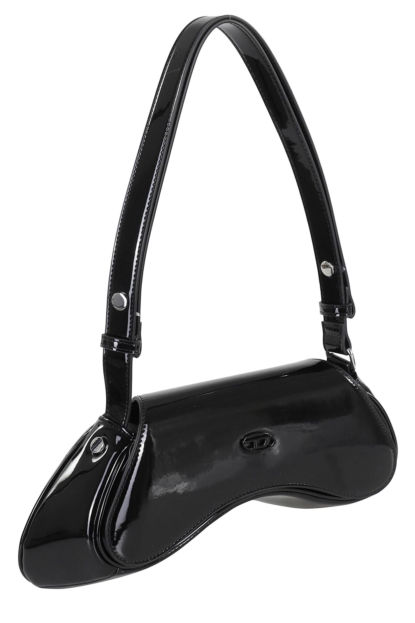 Diesel Play-crossbody Bag In Glossy Pu In Black