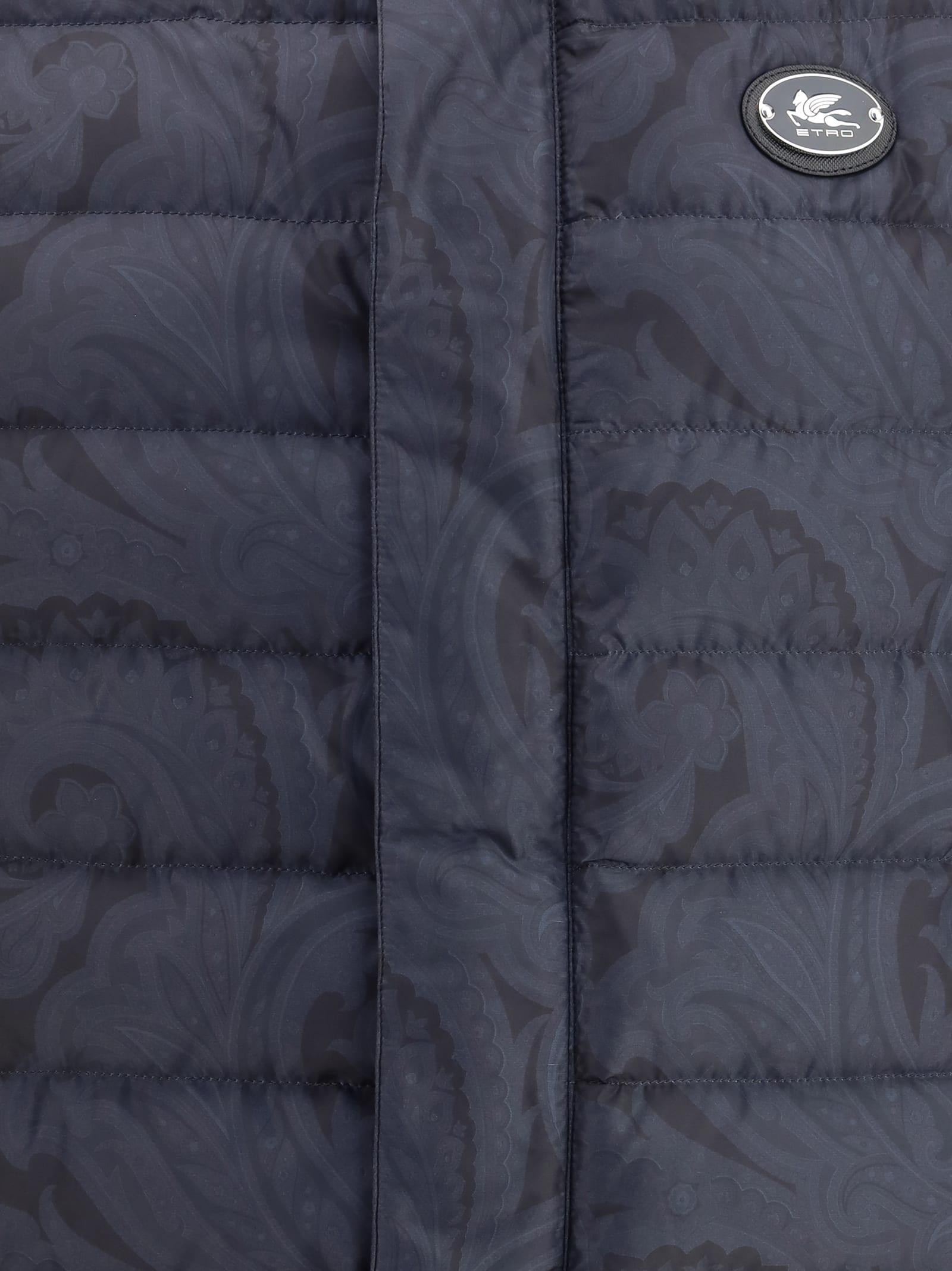 Etro Padded Vest With Logo In Black