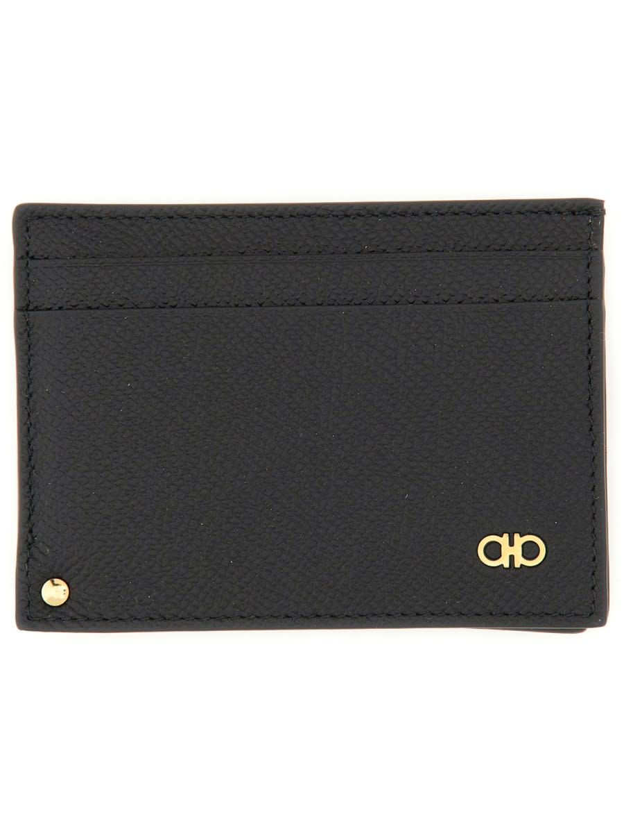 Shop Ferragamo Card Holder Hooks In Black