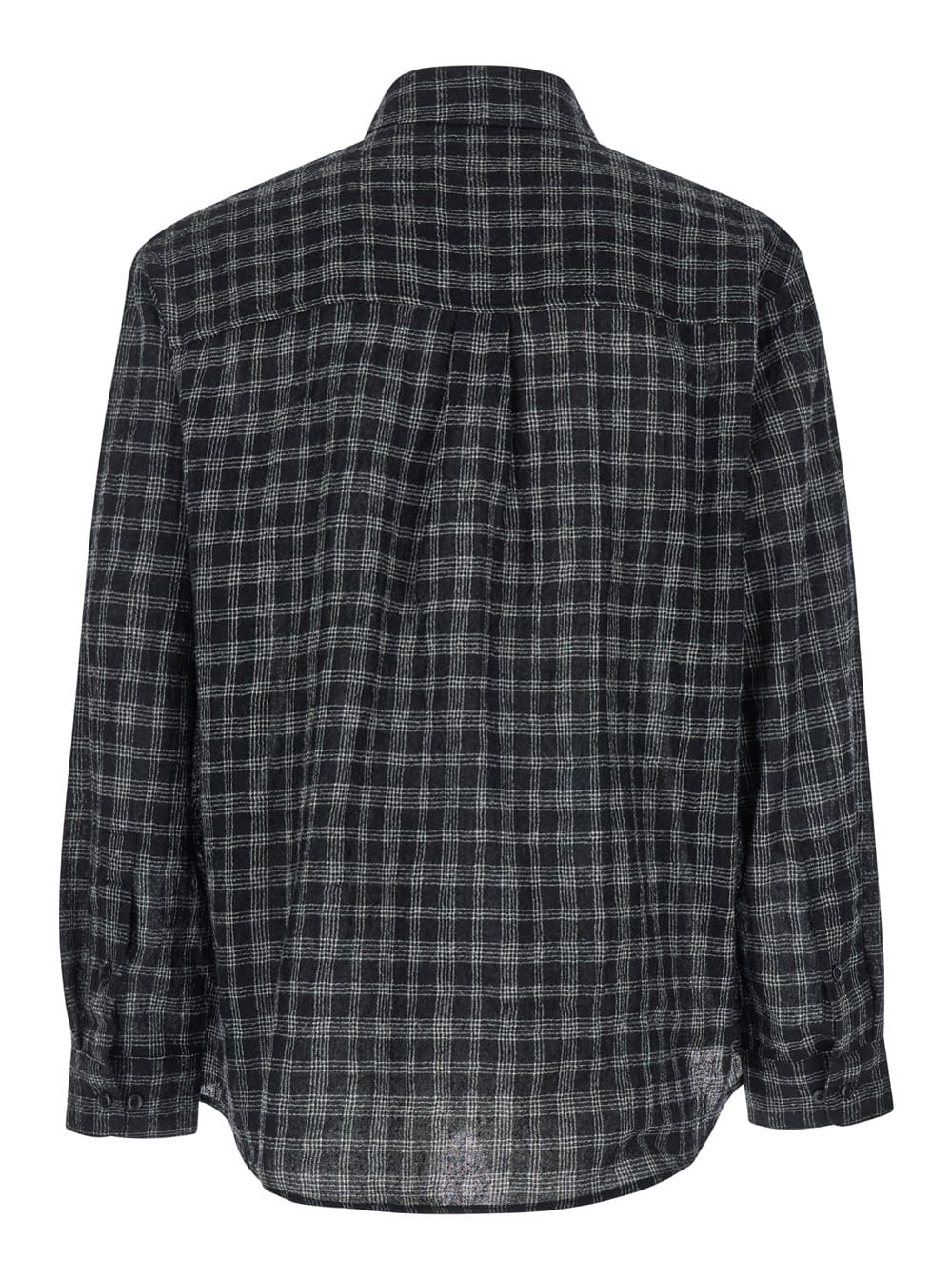 Shop Tonywack Light Wool Brushed Check Shirt In Black