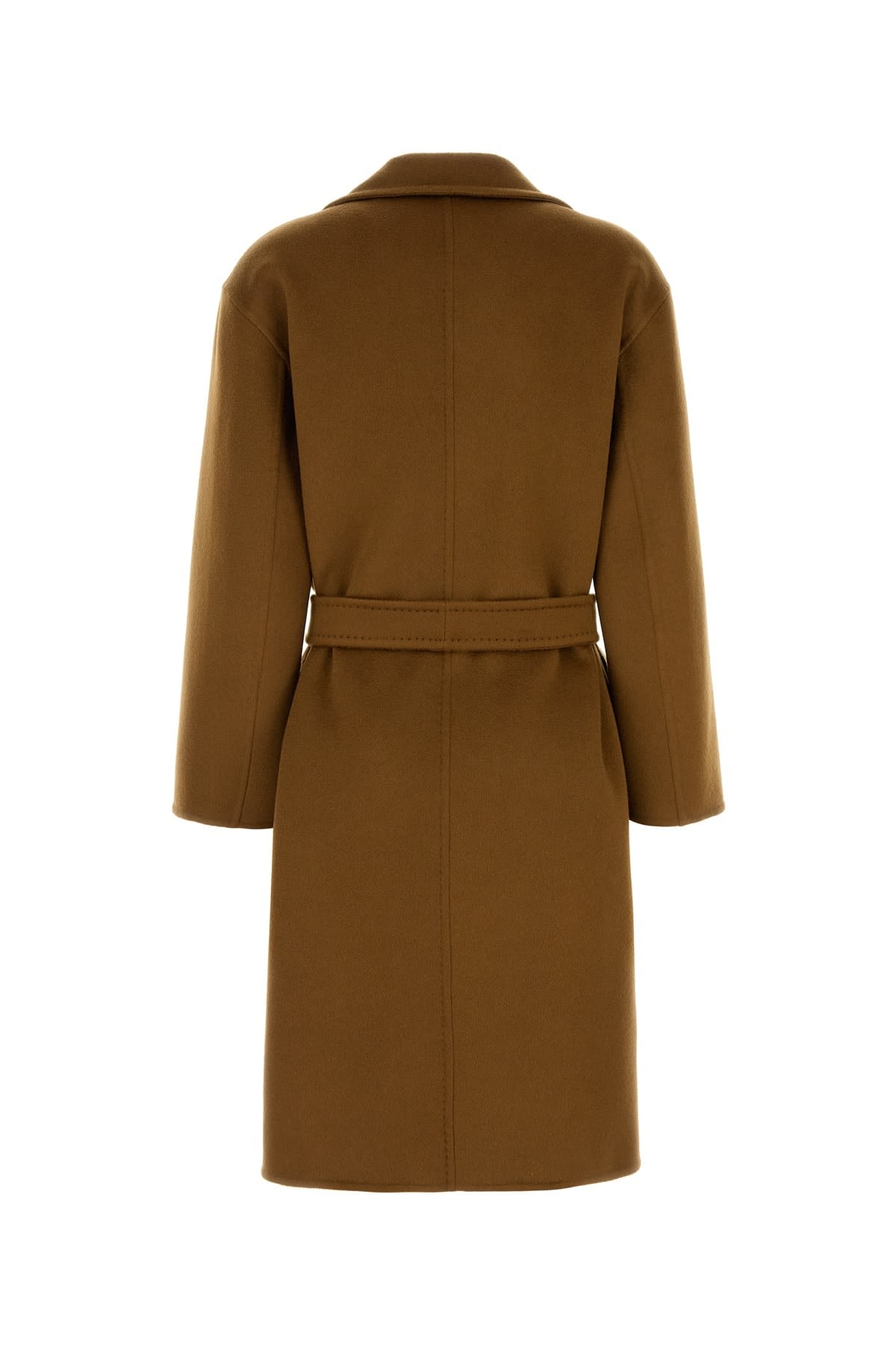 Max Mara Maxmara Women Melinda - Cashmere Midi Coat With Belt In Leather Brown