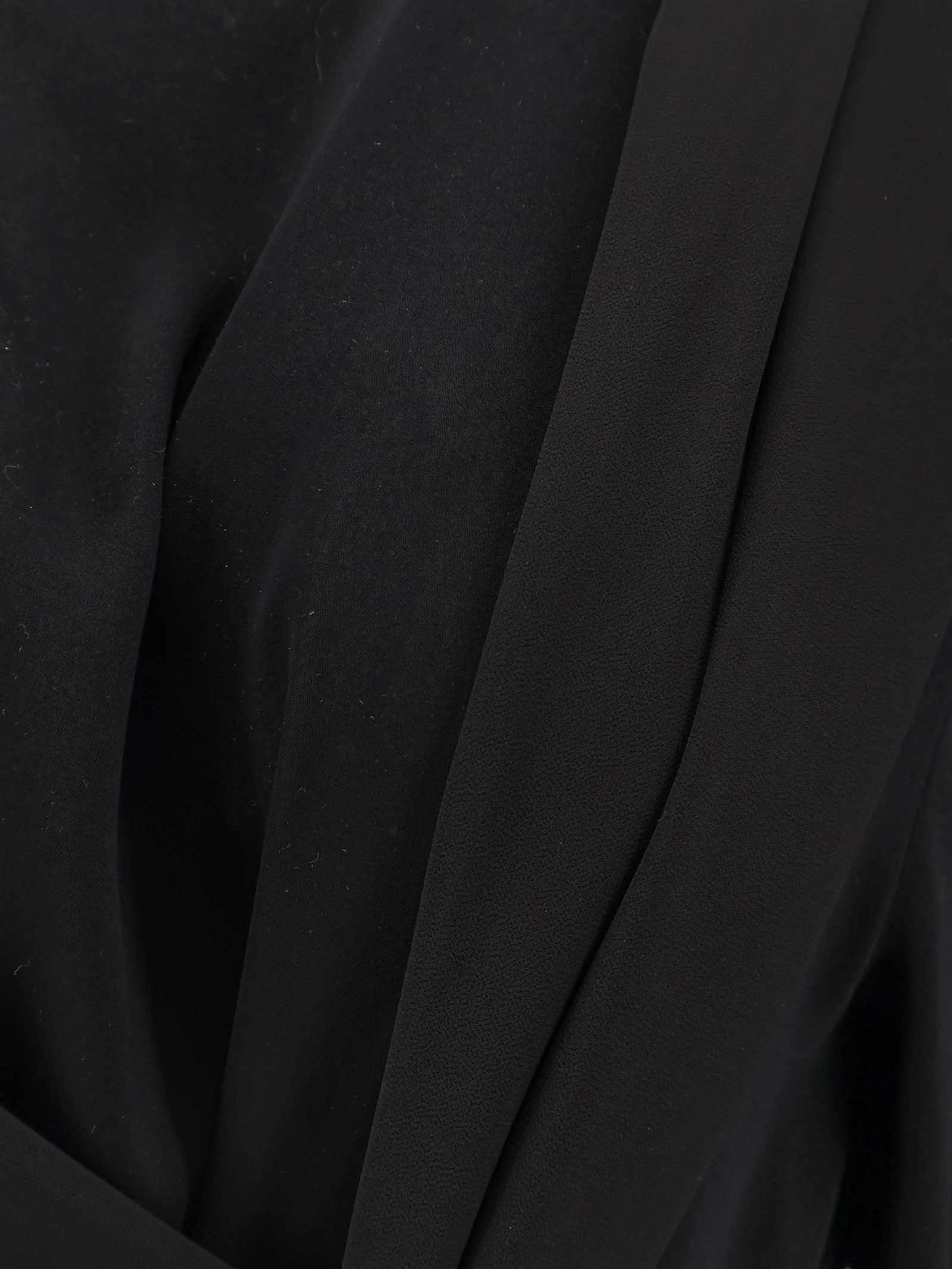 Mm6 Maison Margiela Long Jersey Dress With Satin Inserts In Black