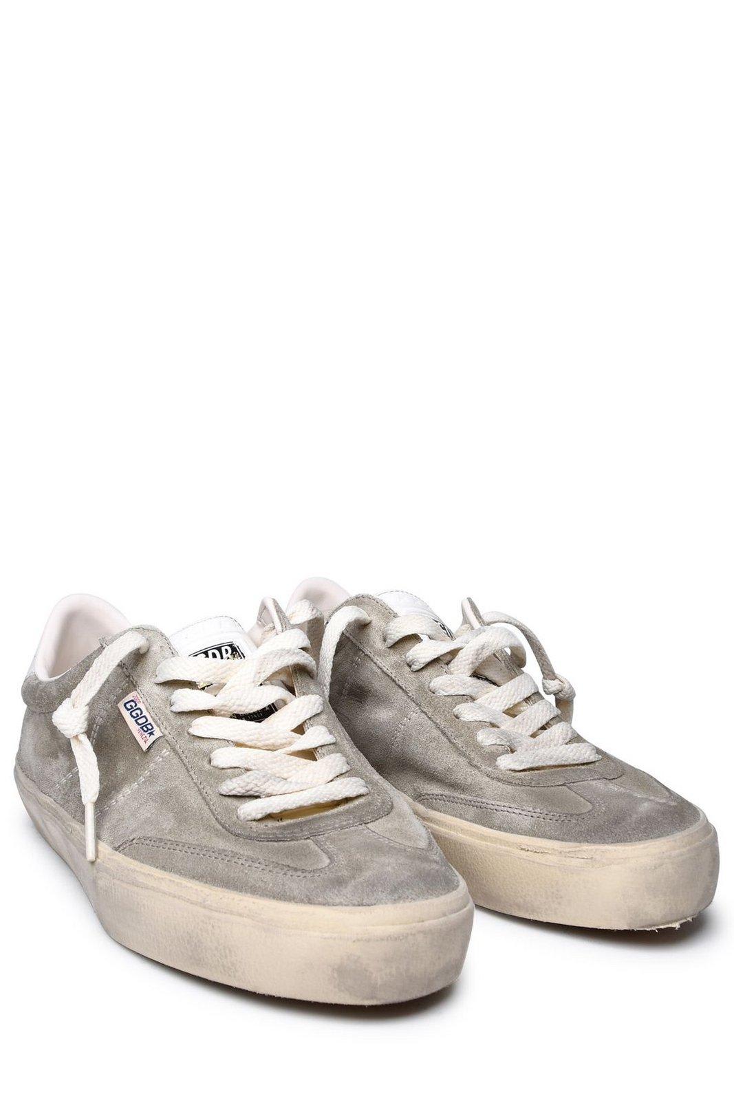 Golden Goose Low-top Beige Suede Sneakers With Contrasting Rubber Sole In Taupe/milk