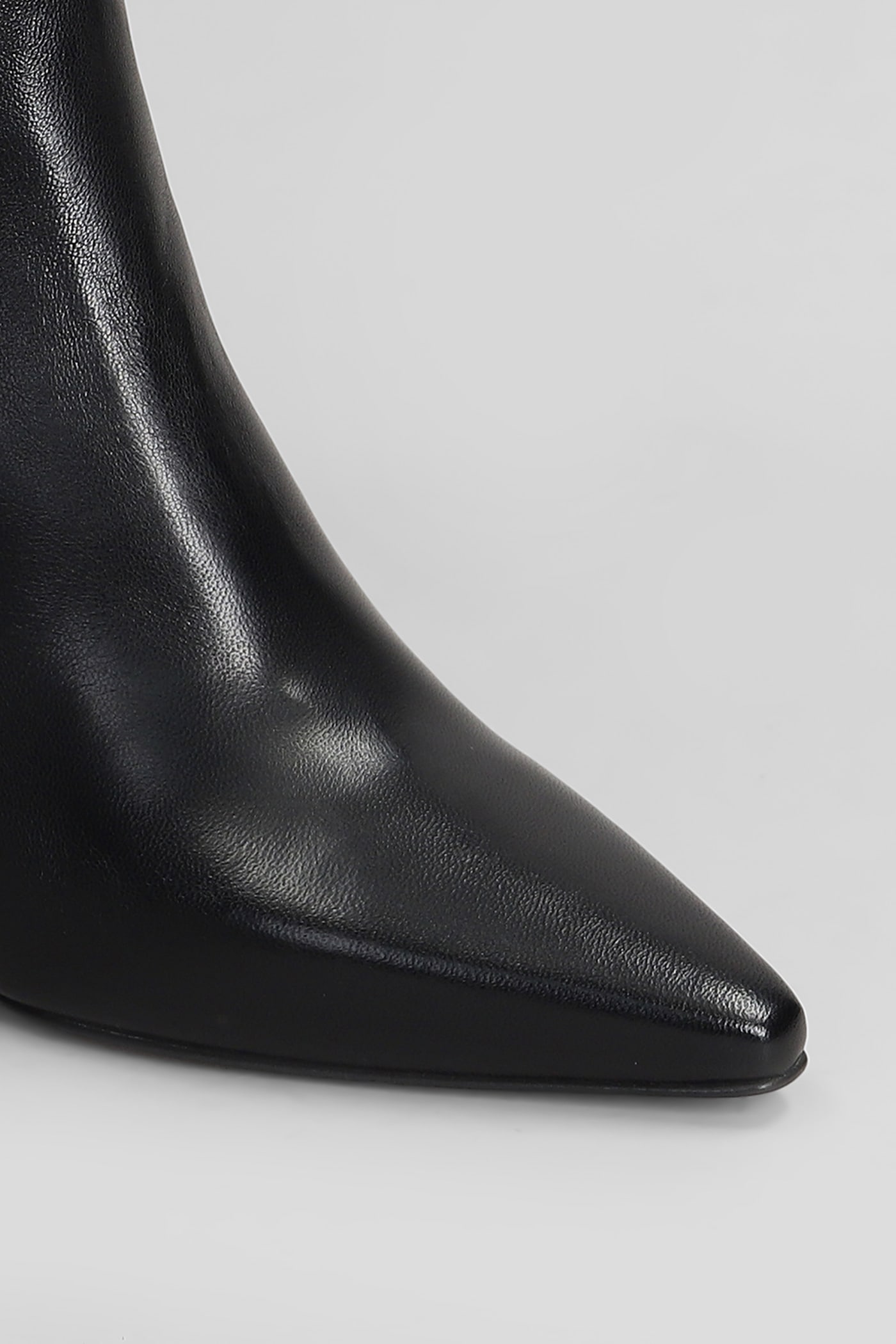 The Seller High Heels Ankle Boots In Black Leather In Black