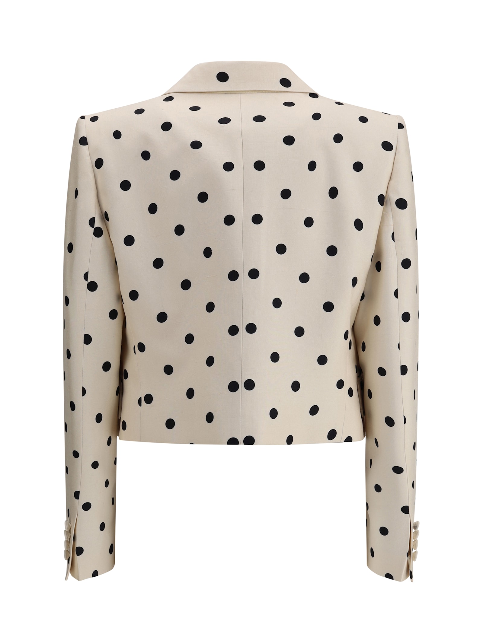 Valentino Bow-embellished Polka-dot Silk-shantung Jacket