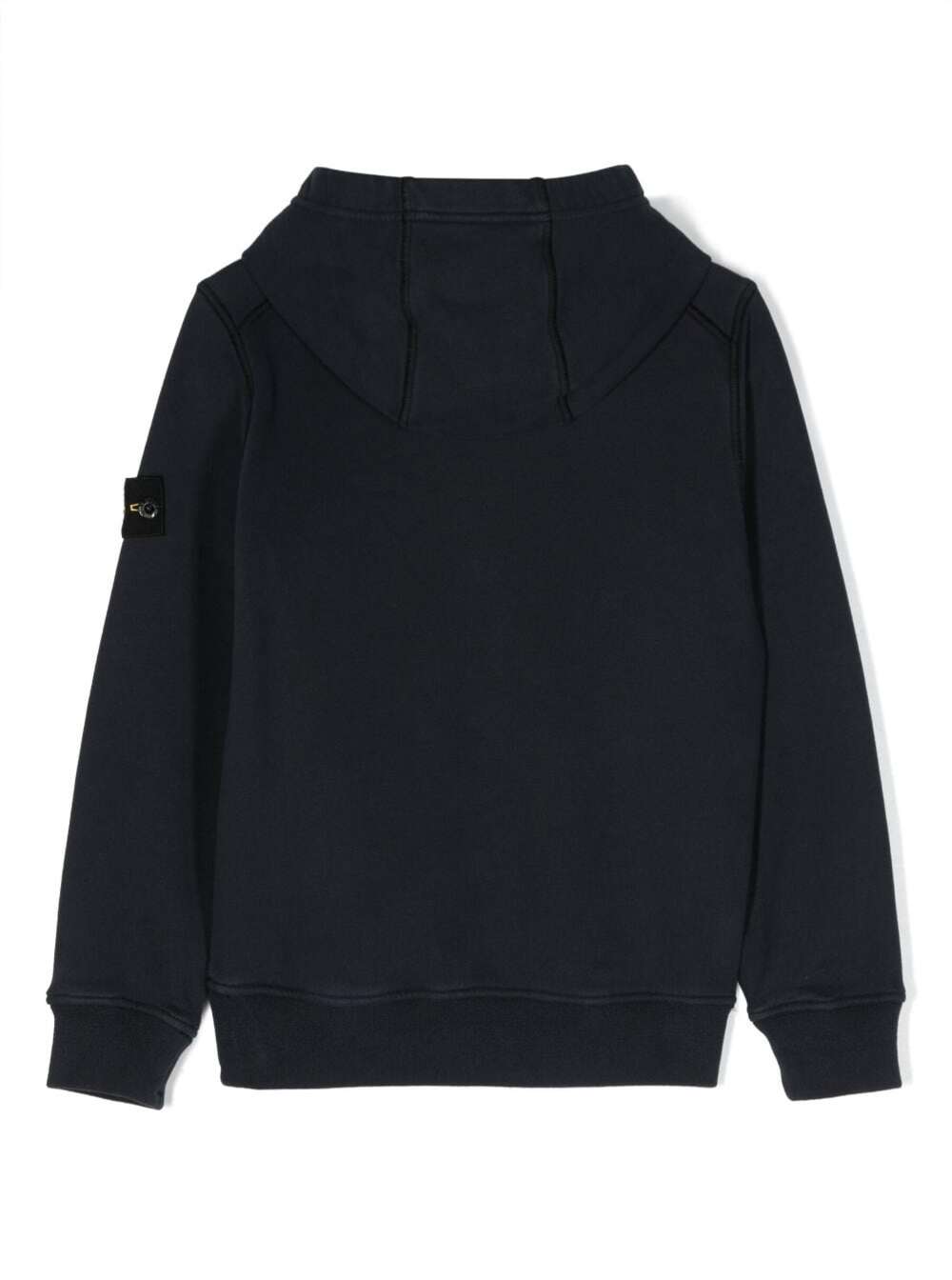 Shop Stone Island Junior Blue Hoodie With Side Patch Logo In Cotton Boy In Navy