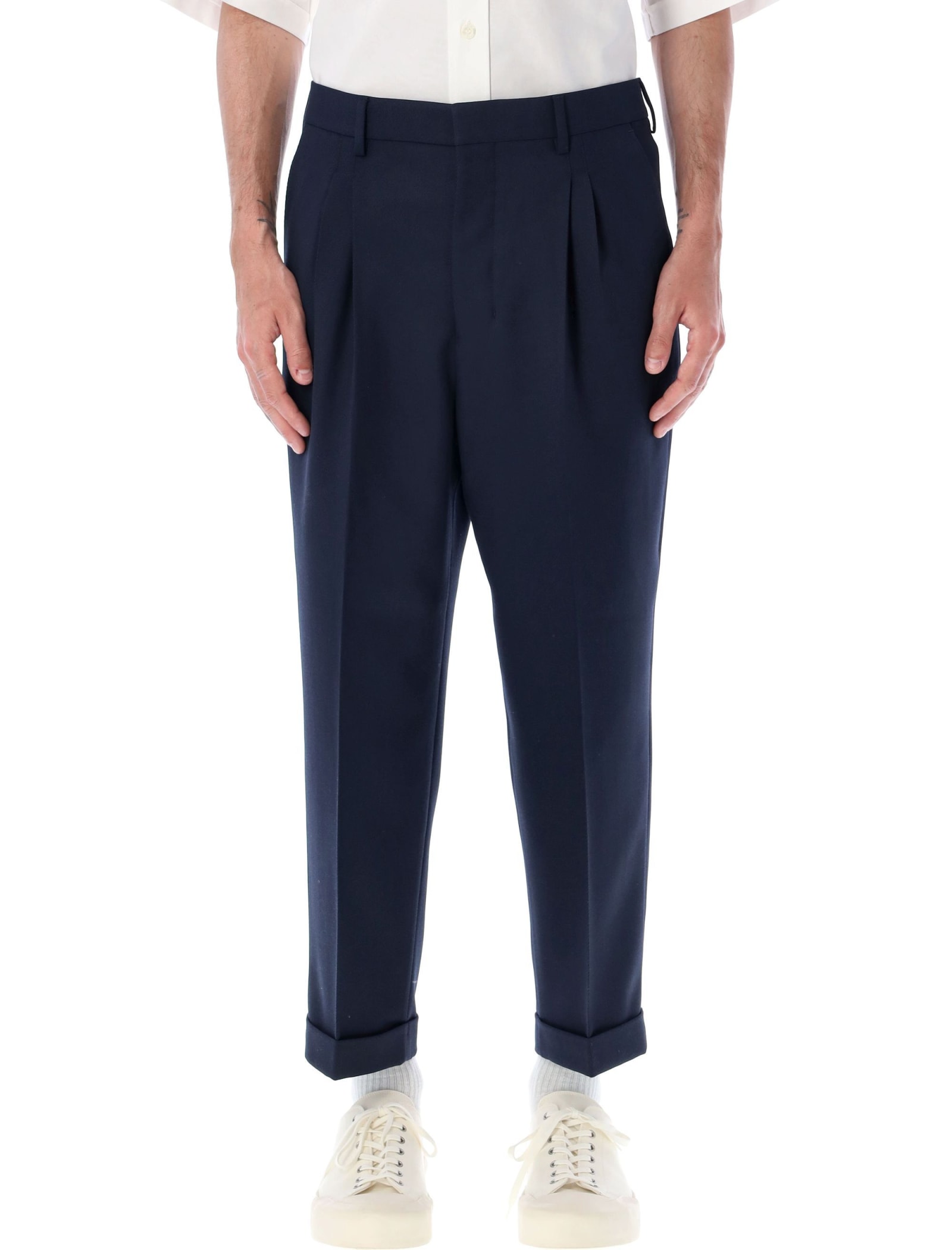 Ami Alexandre Mattiussi Carrot Fit Trousers In Nautic Blue