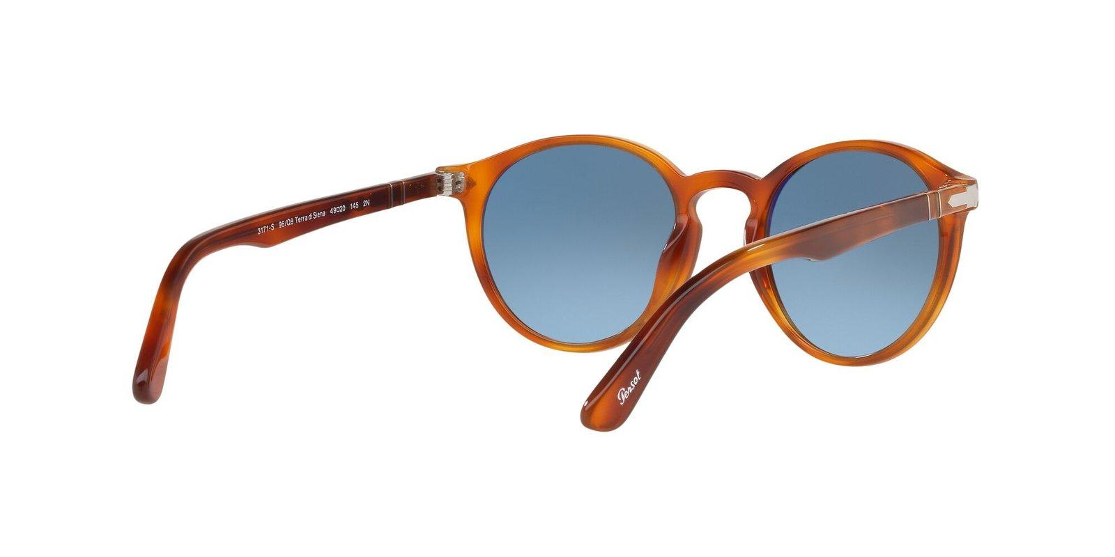 Persol Round Frame Sunglasses In Brown