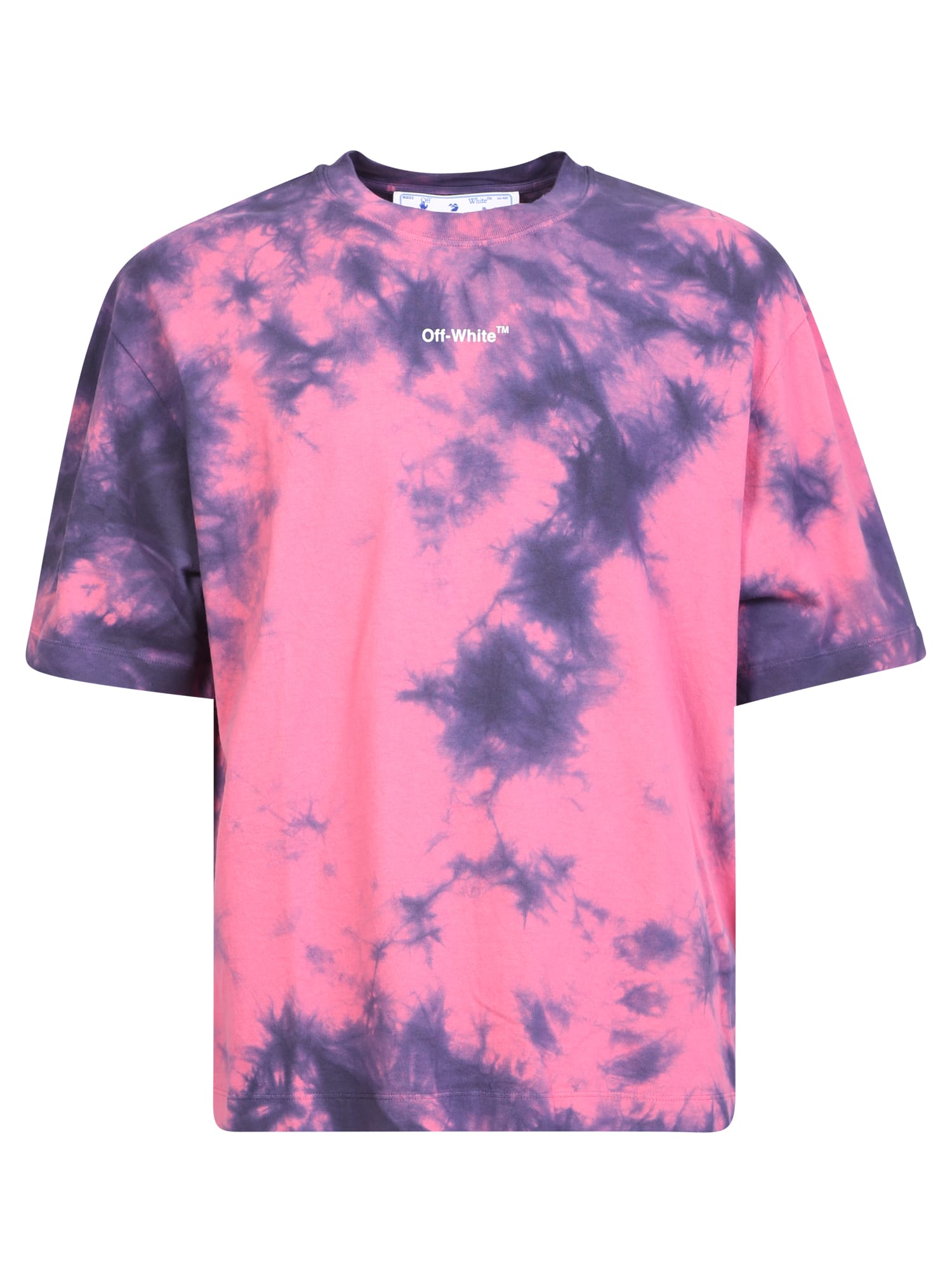 Shop Off-white Arrow Motif And Tie Dye Pattern T-shirt In Pink