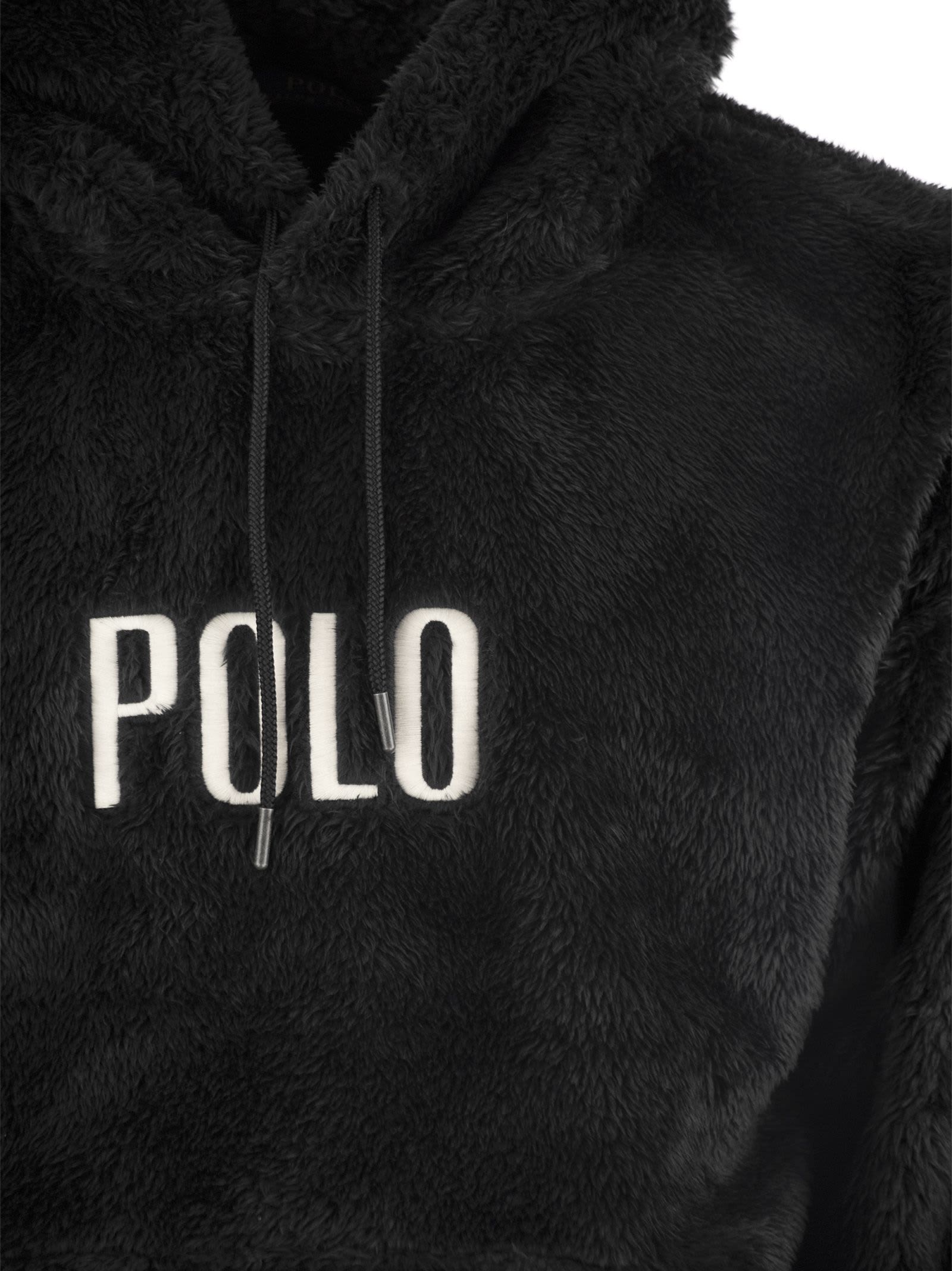 Shop Polo Ralph Lauren Hoodie With Logo In Black