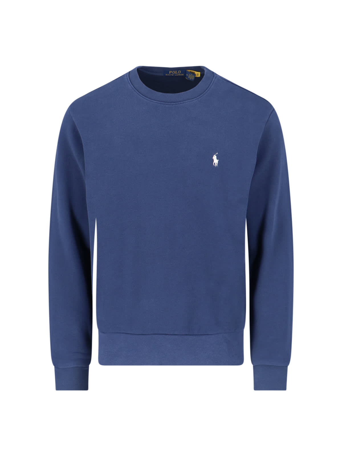 Shop Polo Ralph Lauren Logo Crewneck Sweatshirt In Blue
