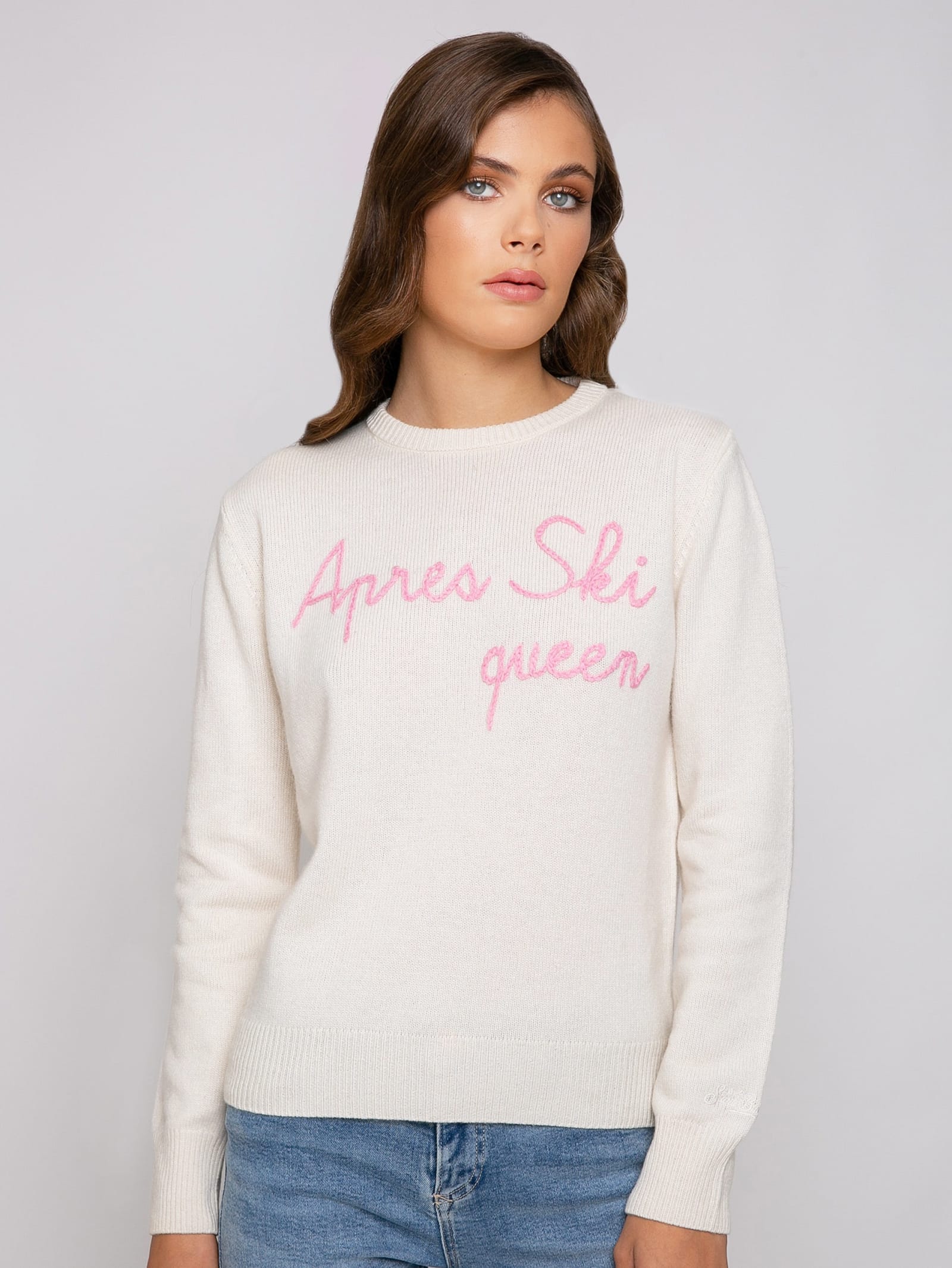 MC2 Saint Barth Woman Sweater With Apres Ski Queen Embroidery